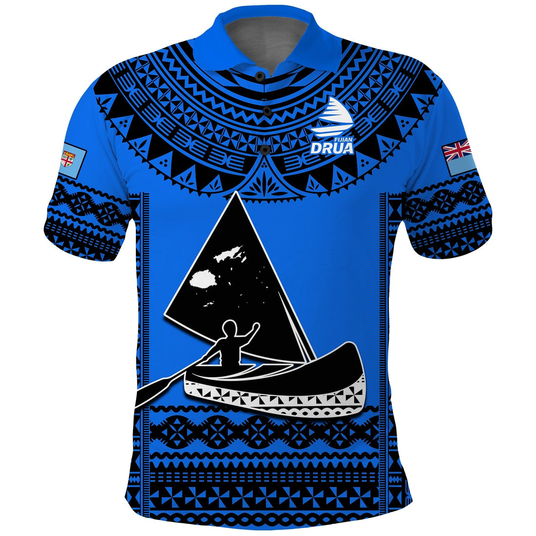 Fiji Rugby Polo Shirt Fijian Drua Super Polynesian Special Tapa Pattern LT14