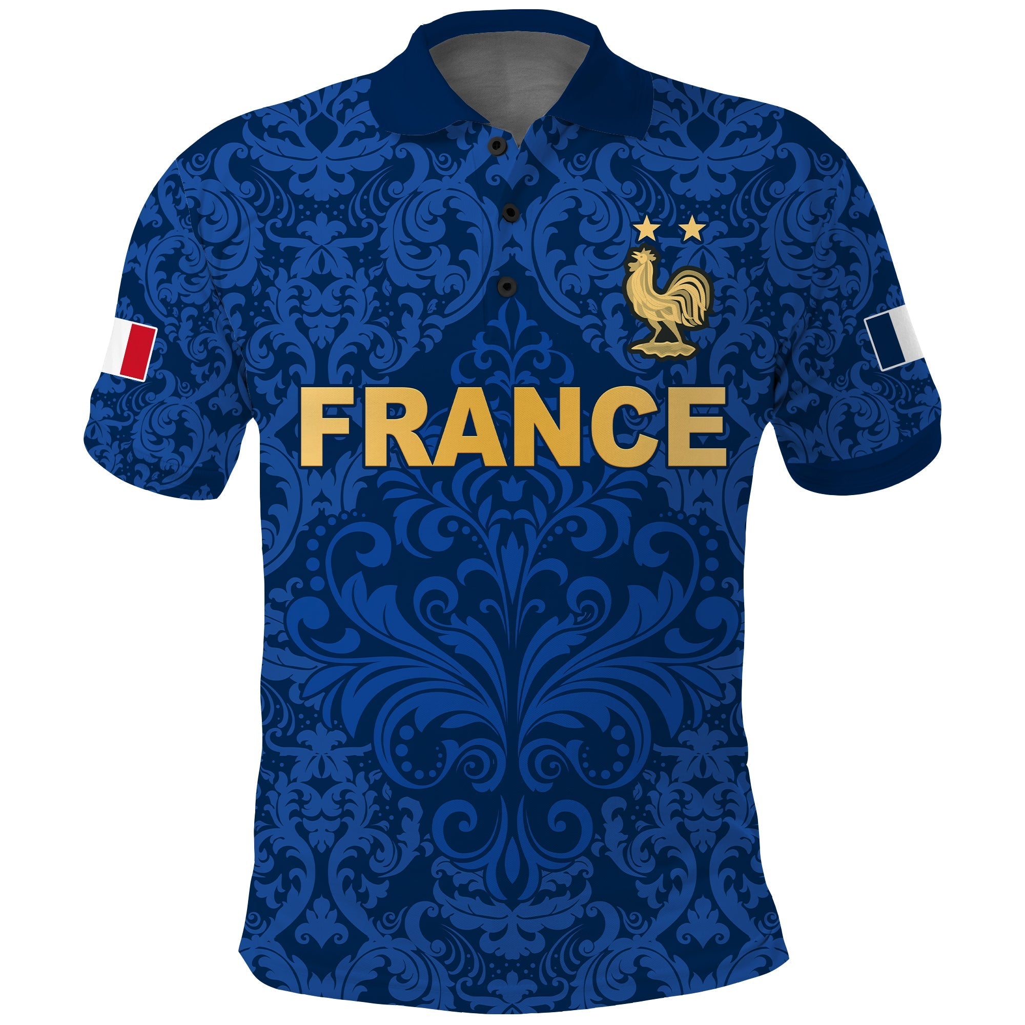 (Custom Text and Number) France Football Polo Shirt Elegant Lily World Cup Les Bleus Le Champion LT13