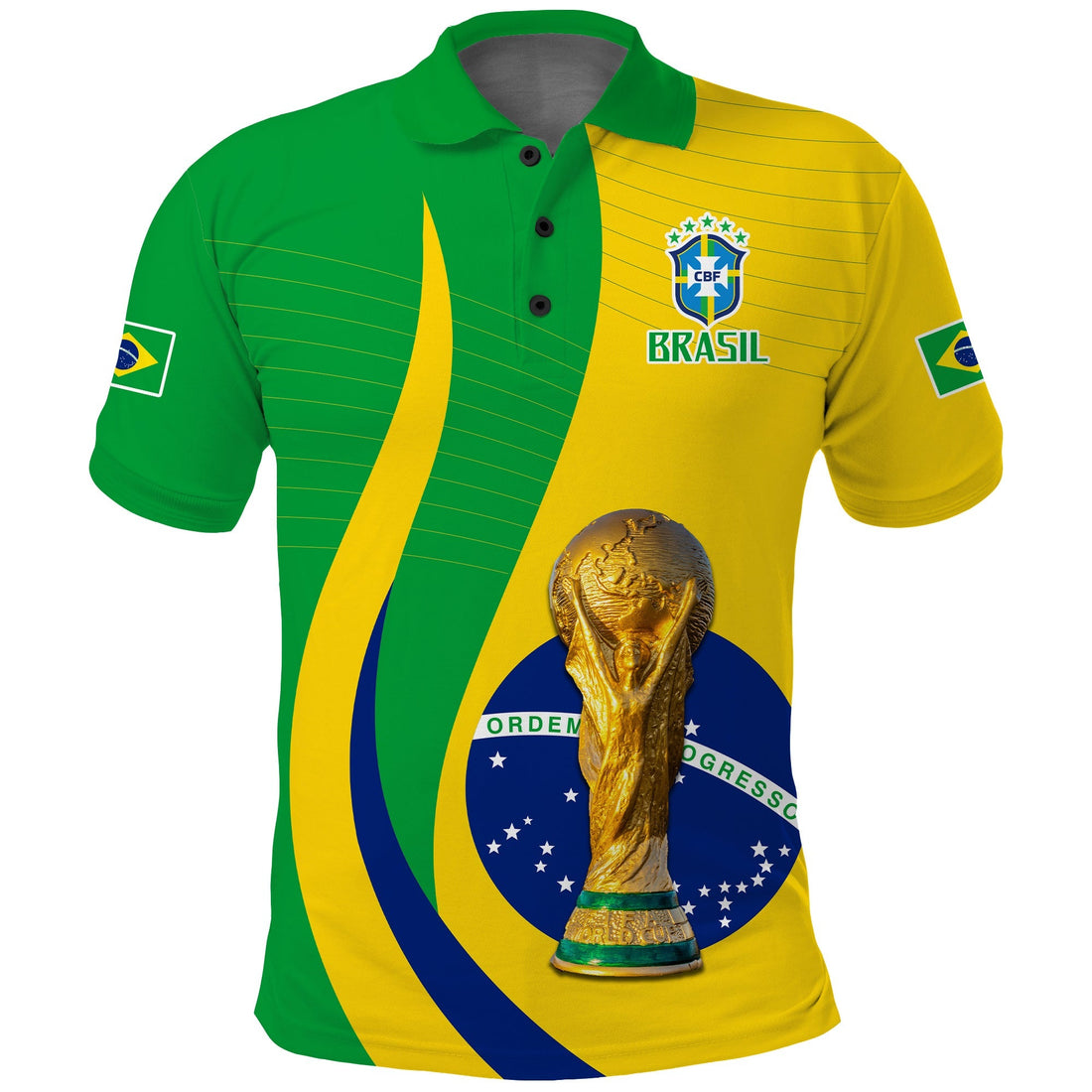 Brazil Football Champions Polo Shirt Selecao Style Vibe LT13