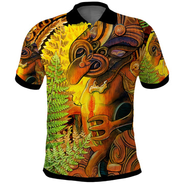 Custom Hei Tiki Maori Polo Shirt Fern Aotearoa Ta Moko Sun LT13