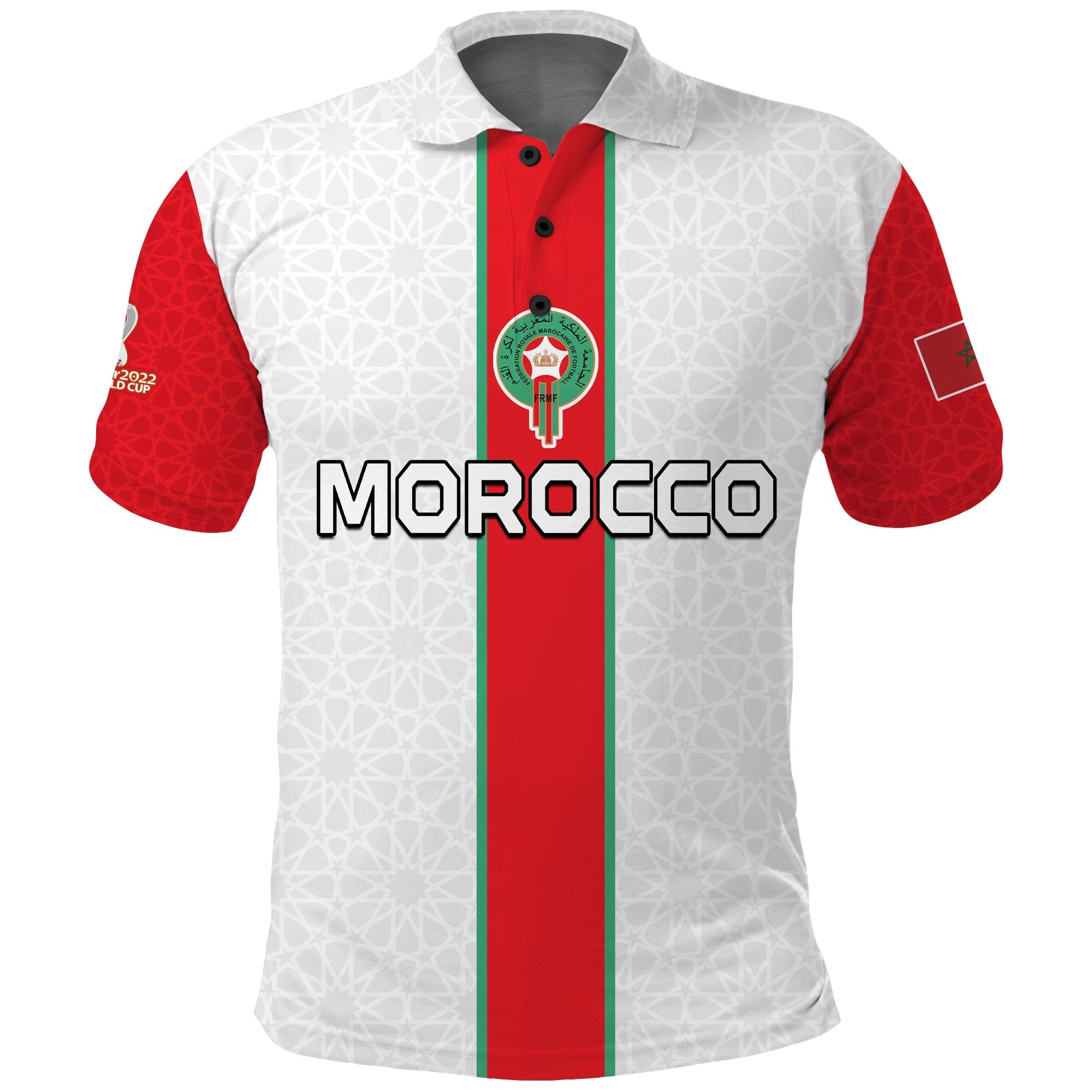 (Custom Text and Number) Morocco Football Polo Shirt Football 2022 Soccer Lions de lAtlas Champions LT13