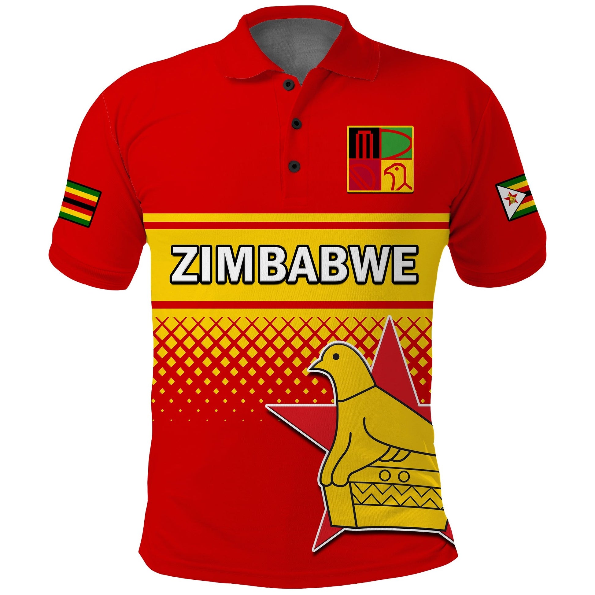 (Custom Text And Number) Zimbabwe Cricket Polo Shirt The Chevrons ODI Style LT14