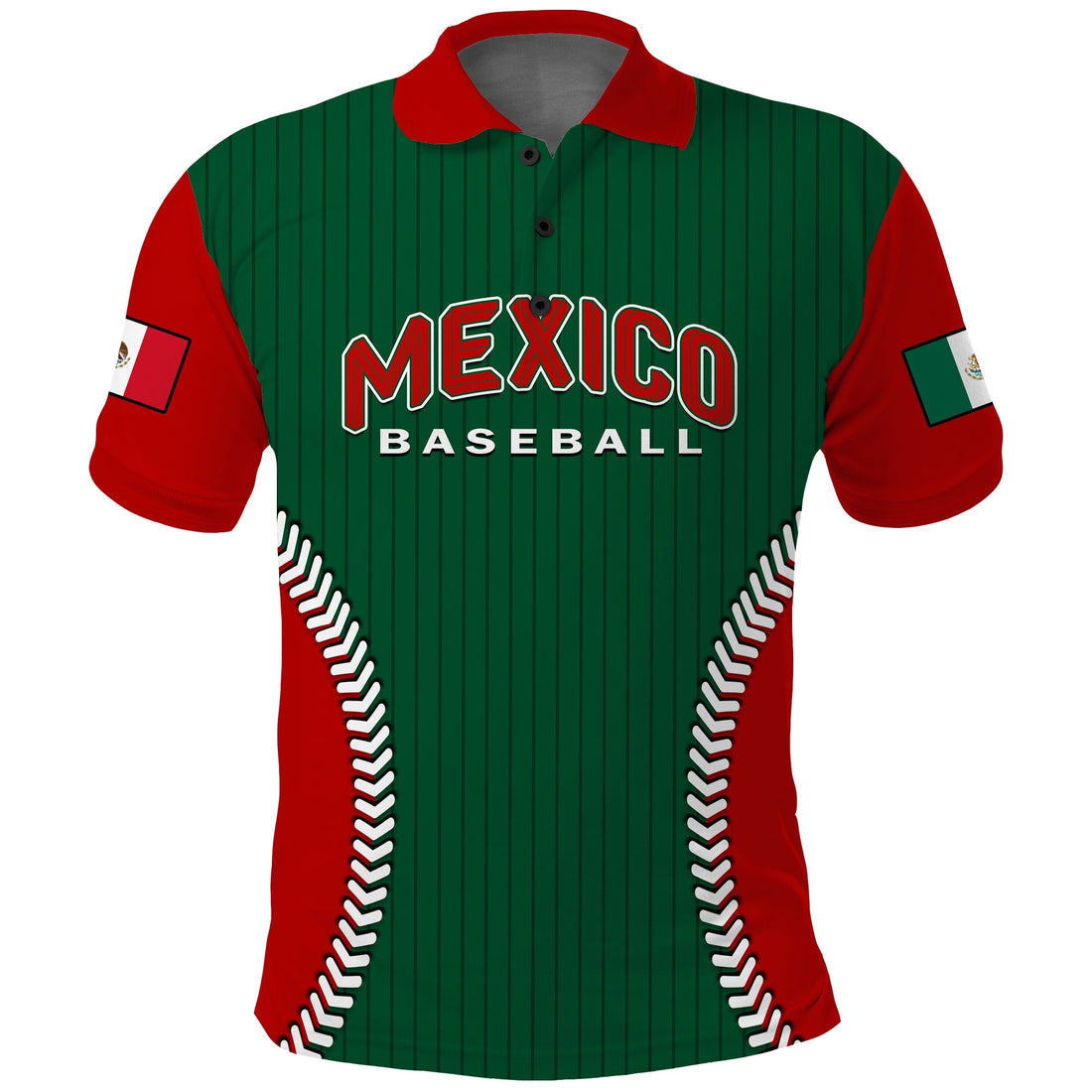 (Custom Text And Number) Mexico Polo Shirt Baseball Sporty Style LT14