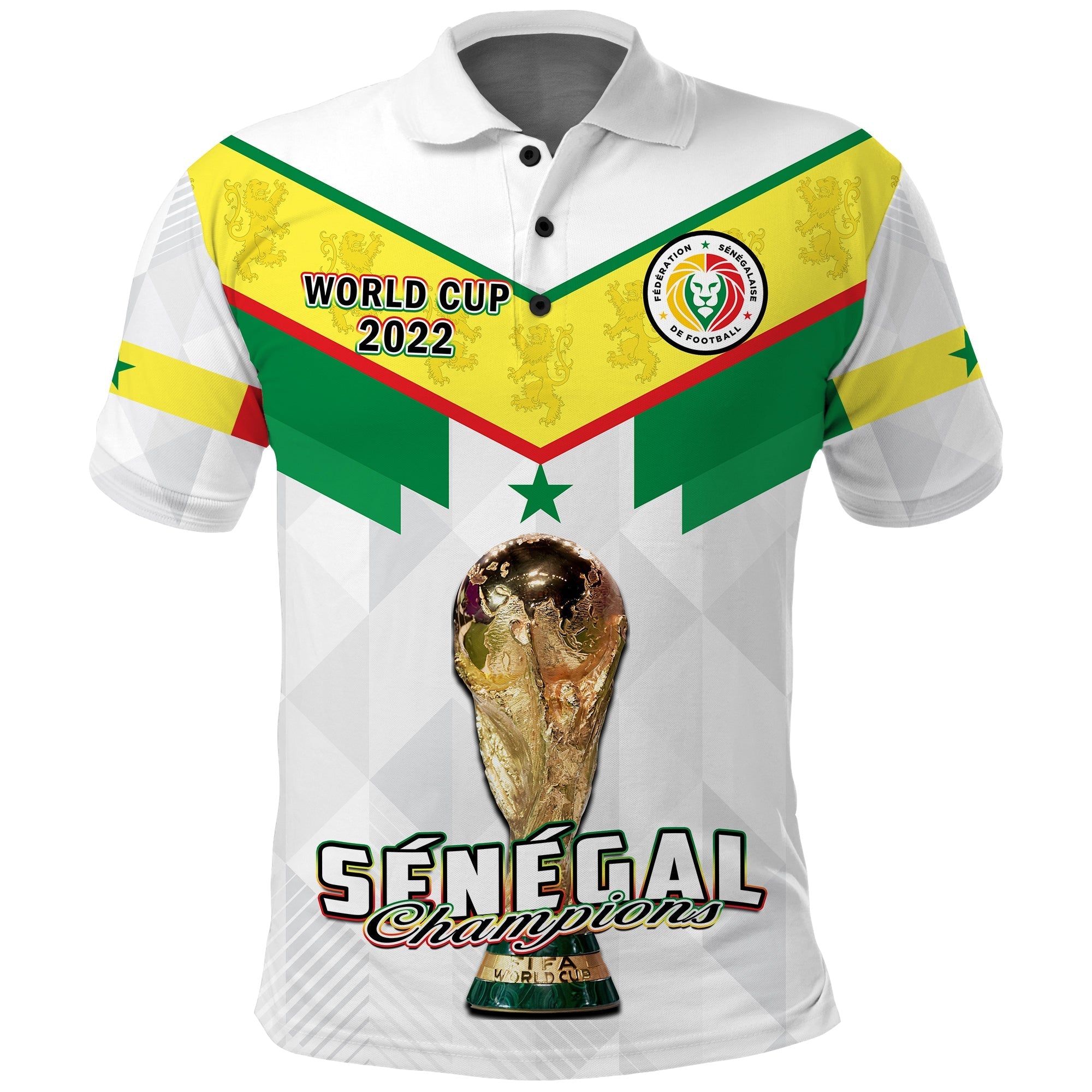 (Custom Text And Number) Senegal Football Polo Shirt Champions WC 2022 LT14