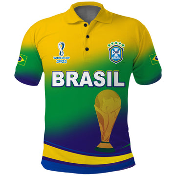 Brazil Football Polo Shirt Soccer 2022 World Cup Selecao Brasil Campeao Style Color Flag LT13