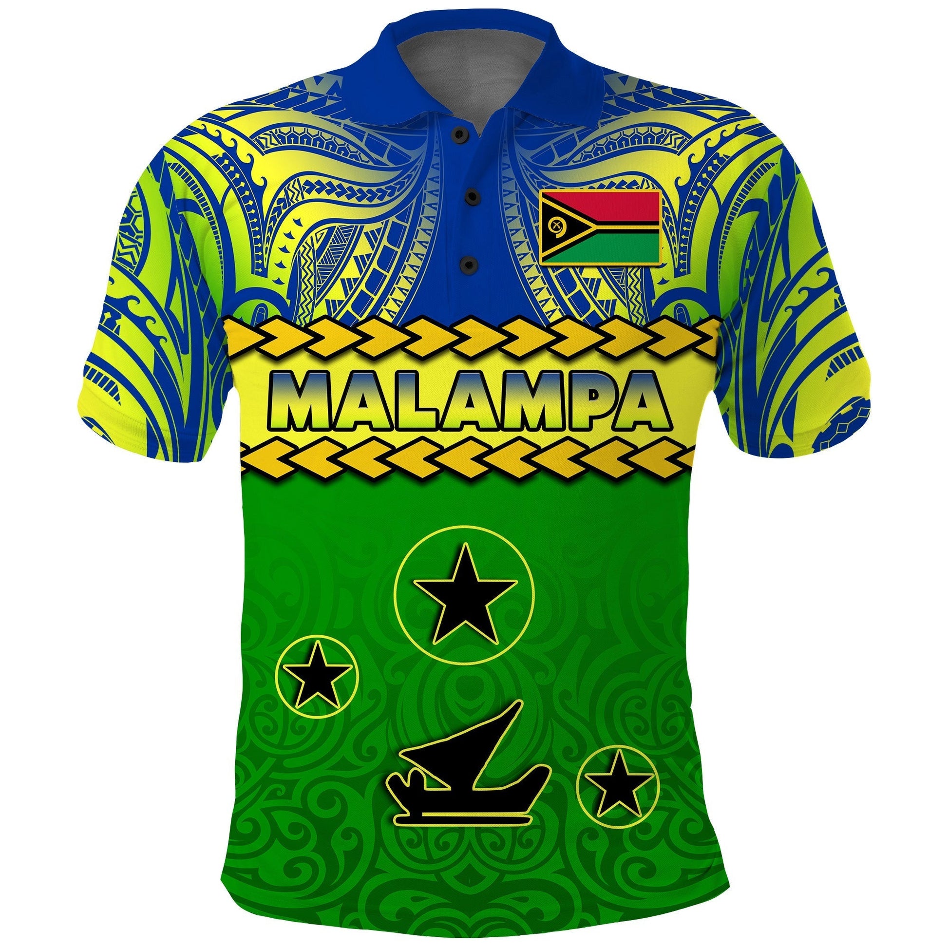 Custom Malampa Province Polo Shirt Vanuatu Pig Tusk Polynesian Flag Style LT14
