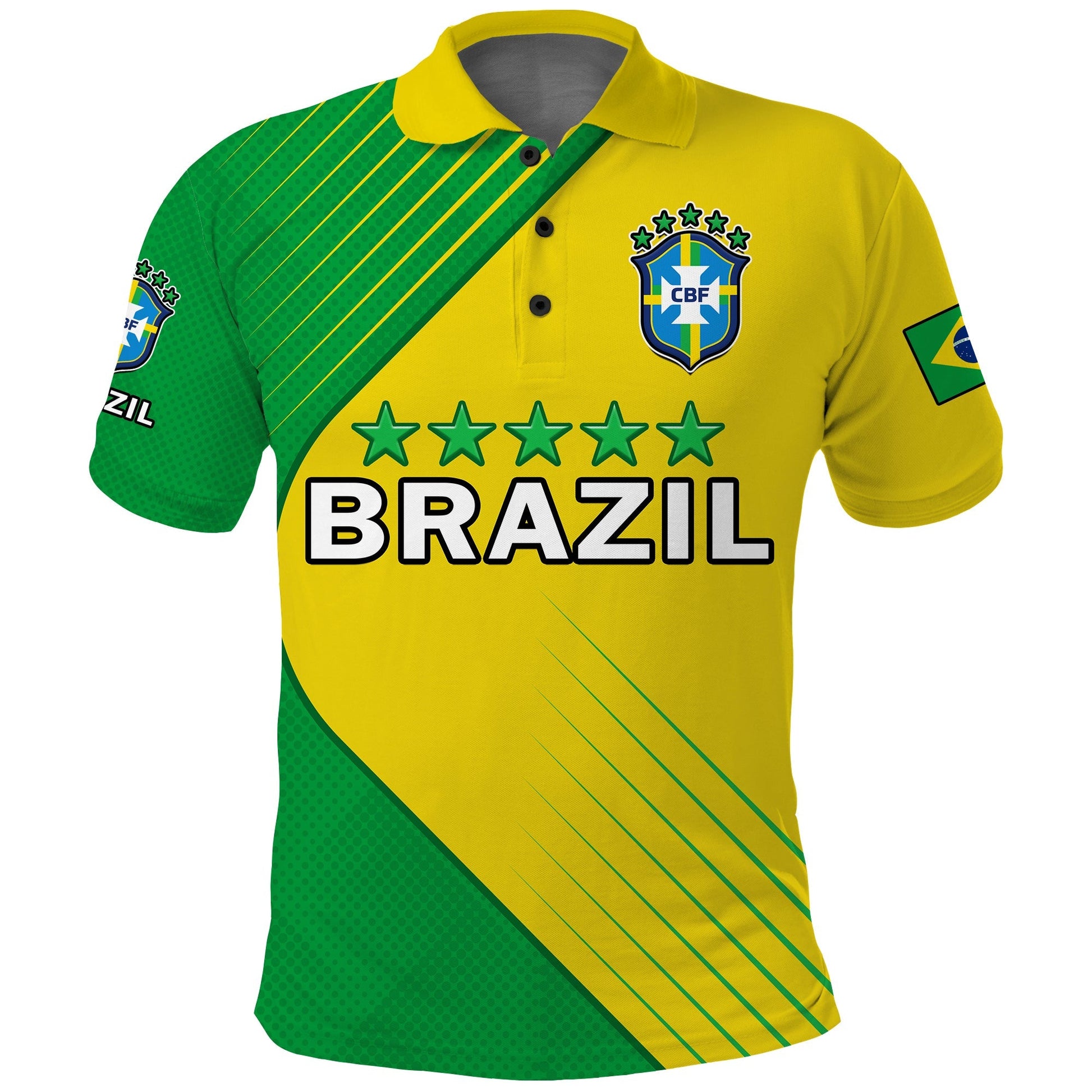 (Custom Text And Number) Brazil Football Polo Shirt Brasil Map Come On Canarinho Sporty Style LT14