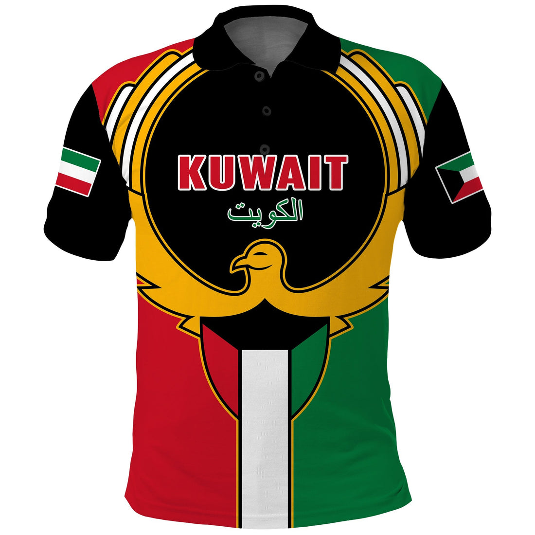 Kuwait Polo Shirt Happy Independence Day With Coat Of Arms LT14