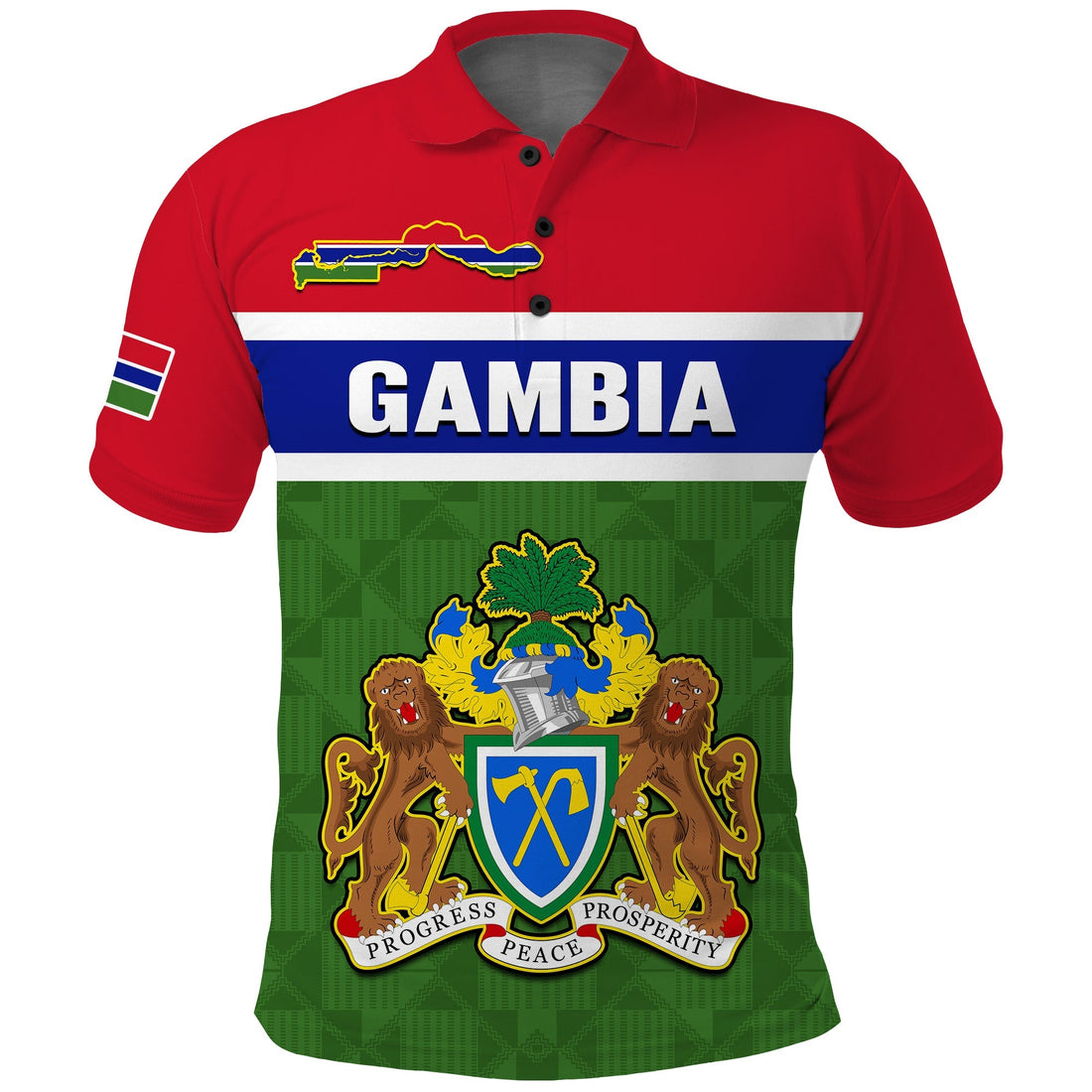 Gambia Polo Shirt Happy 58th Independence Anniversary Flag Style LT14
