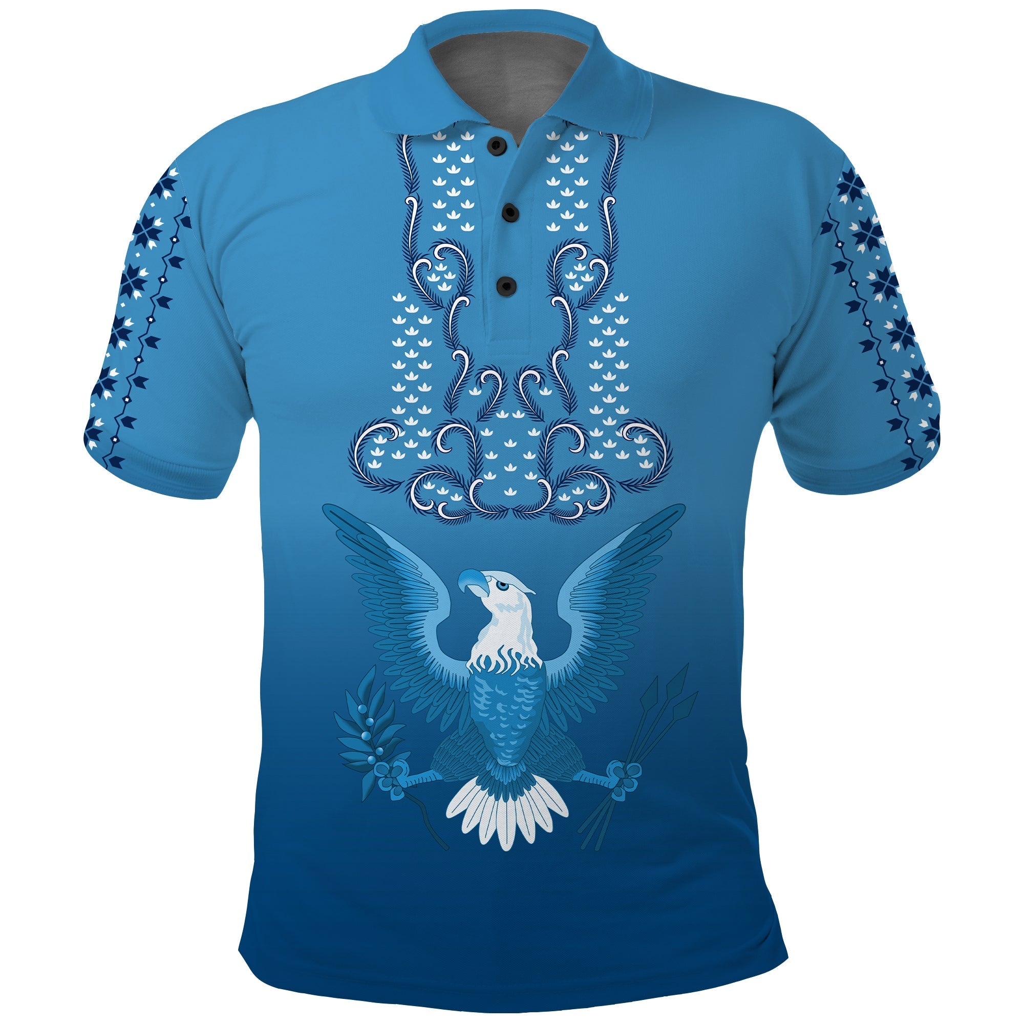 Custom Philippines Polo Shirt Sun Filipino Blue Barong LT13