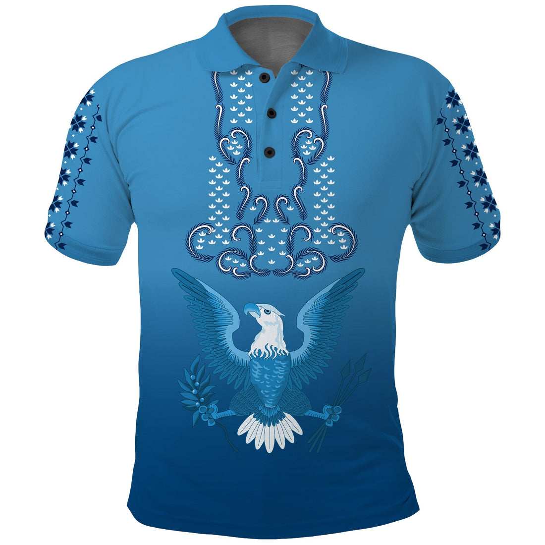 Custom Philippines Polo Shirt Sun Filipino Blue Barong LT13