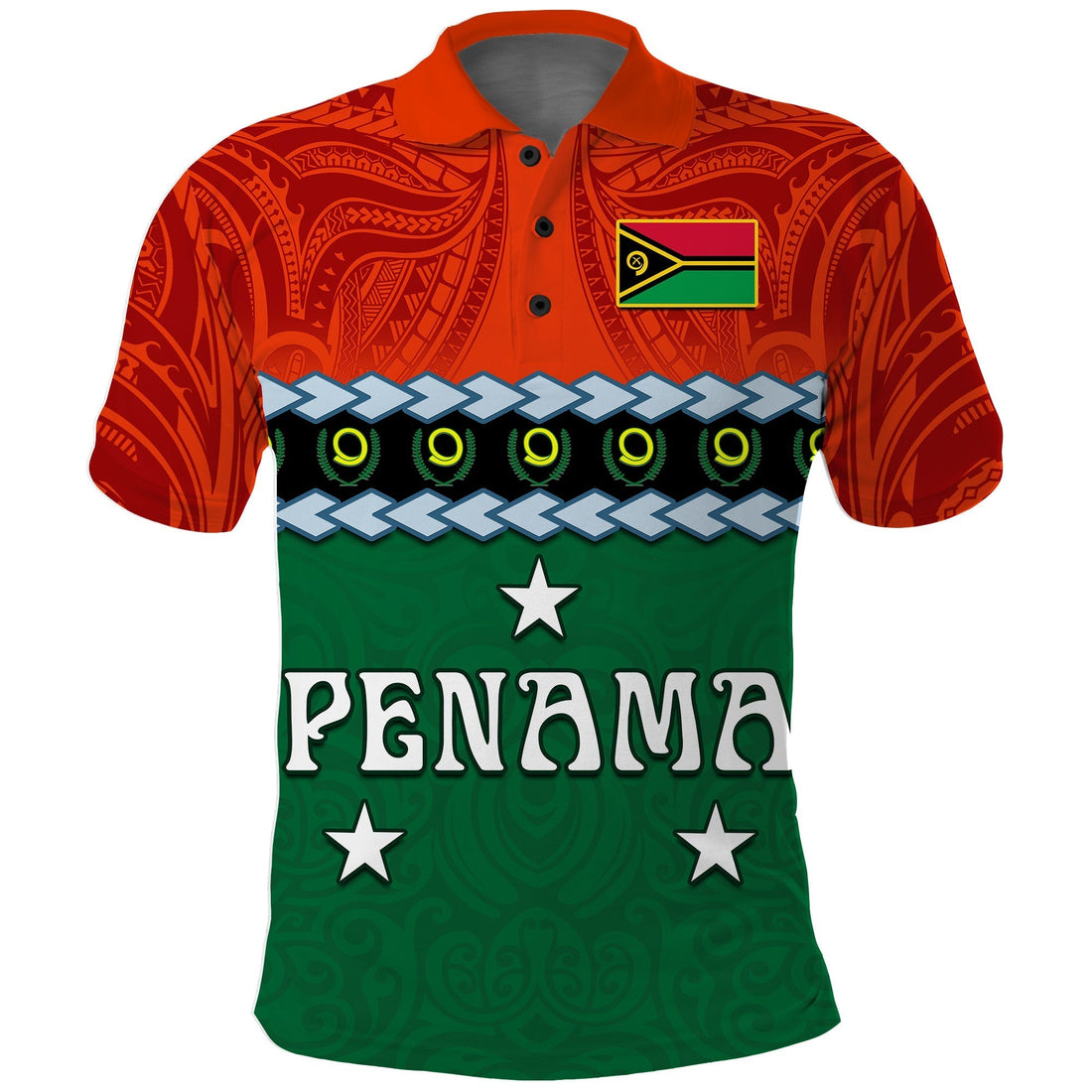 Custom Penama Province Polo Shirt Vanuatu Pig Tusk Polynesian Flag Style LT14