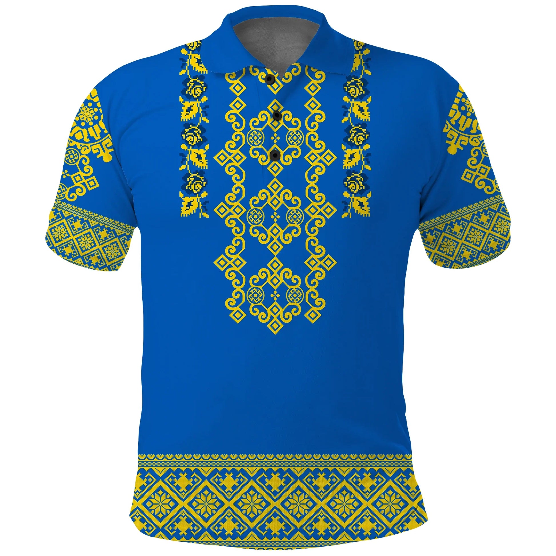 Custom Ukraine Polo Shirt Yellow Ukrainian Folk LT14