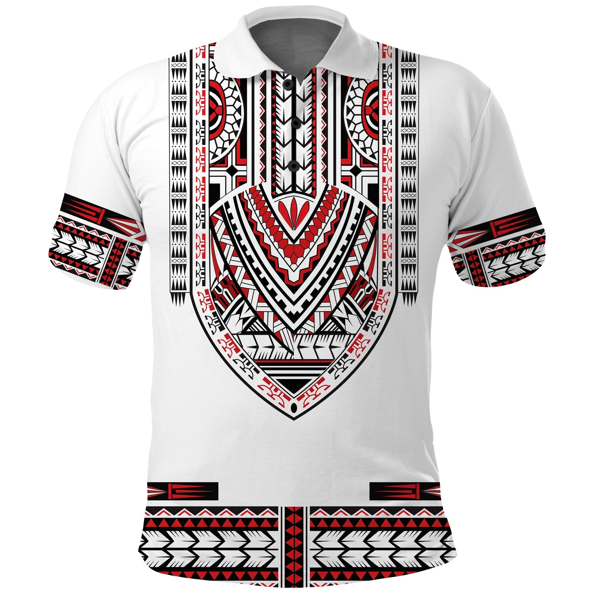 Custom Polynesian Polo Shirt Dashiki With Polynesian Tattoo Royal Version LT14