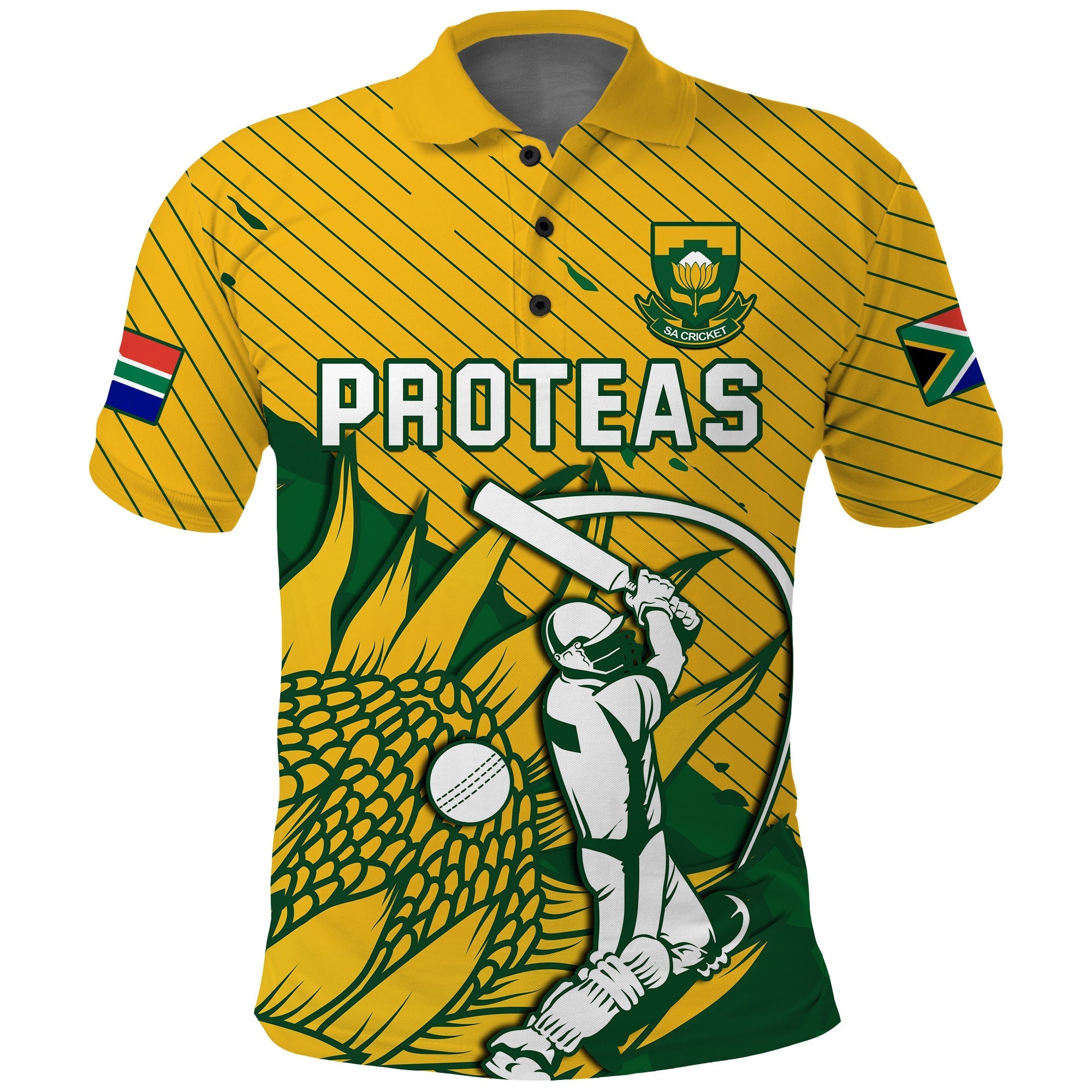 (Custom Text And Number) South Africa Cricket Polo Shirt Go Proteas Unique Style LT14