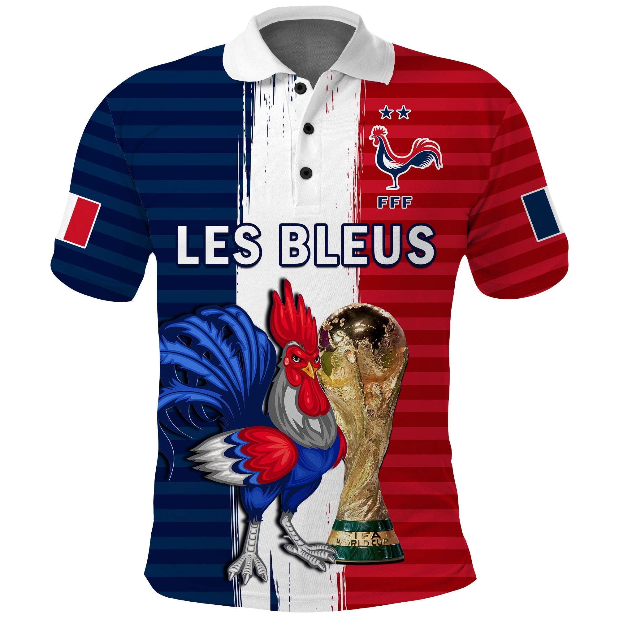 (Custom Text And Number) France Football Polo Shirt Les Bleus Champions Football 2022 LT14