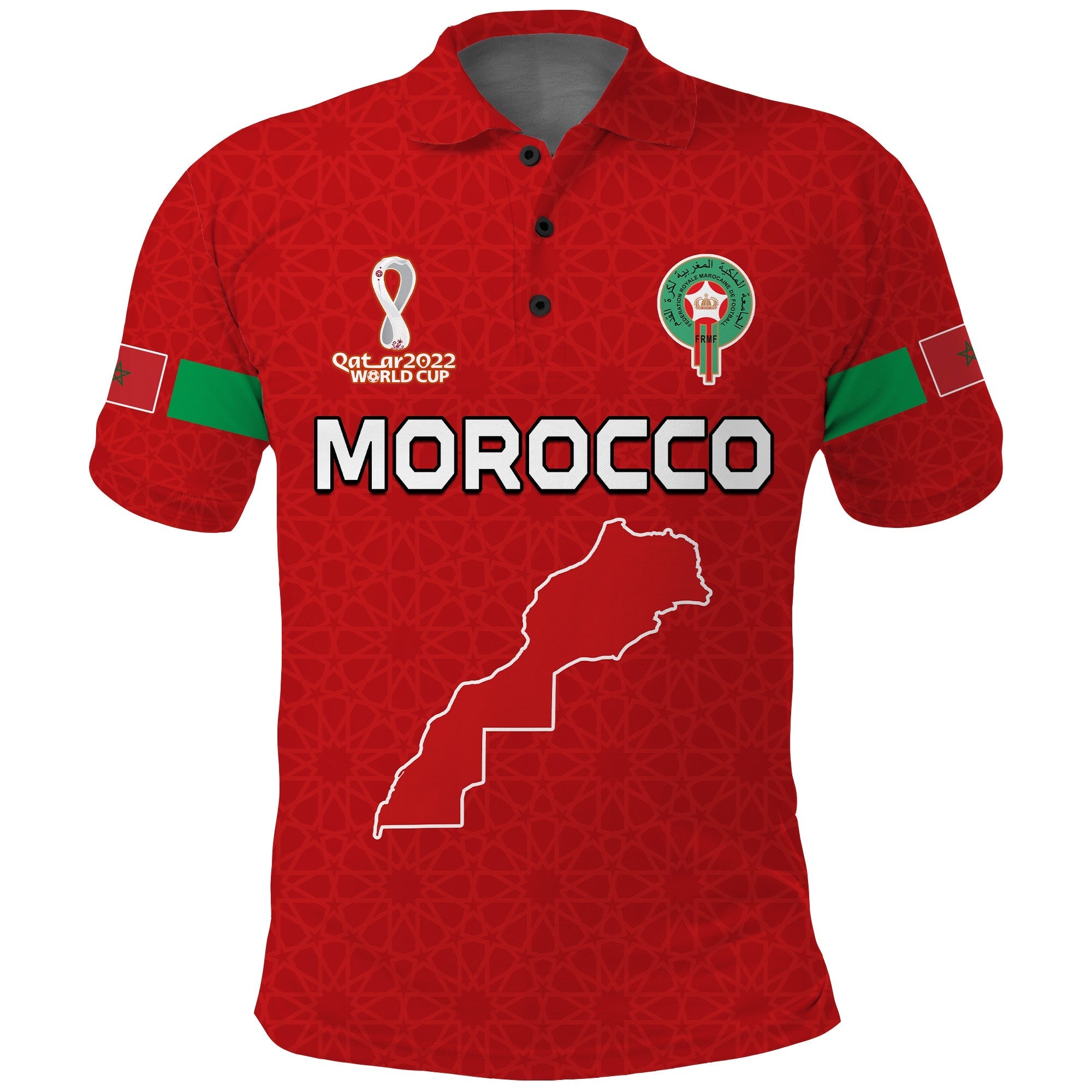 (Custom Text and Number) Morocco Football Polo Shirt Champions World Cup New History LT13