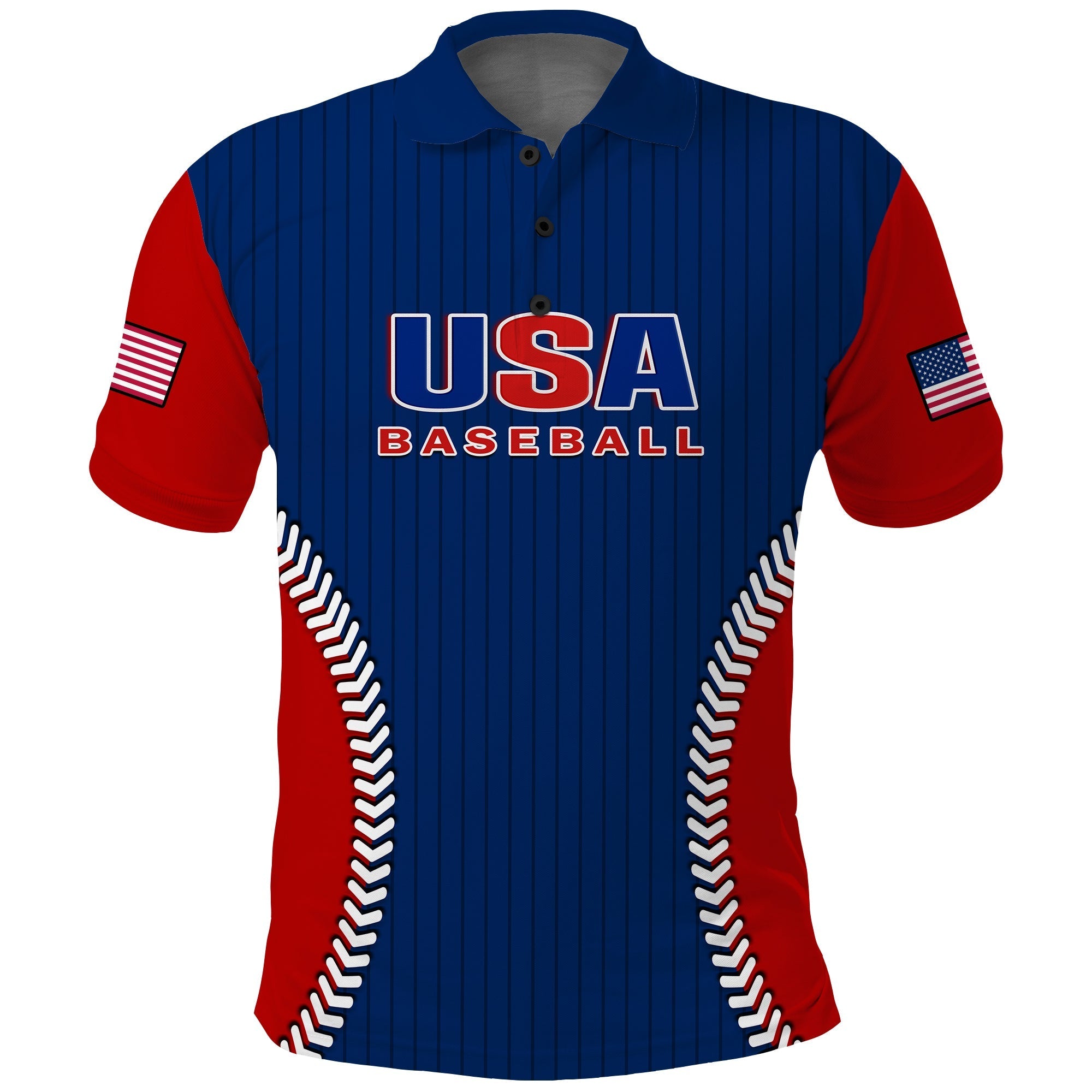 (Custom Text And Number) United States Polo Shirt USA Baseball Sporty Style LT14