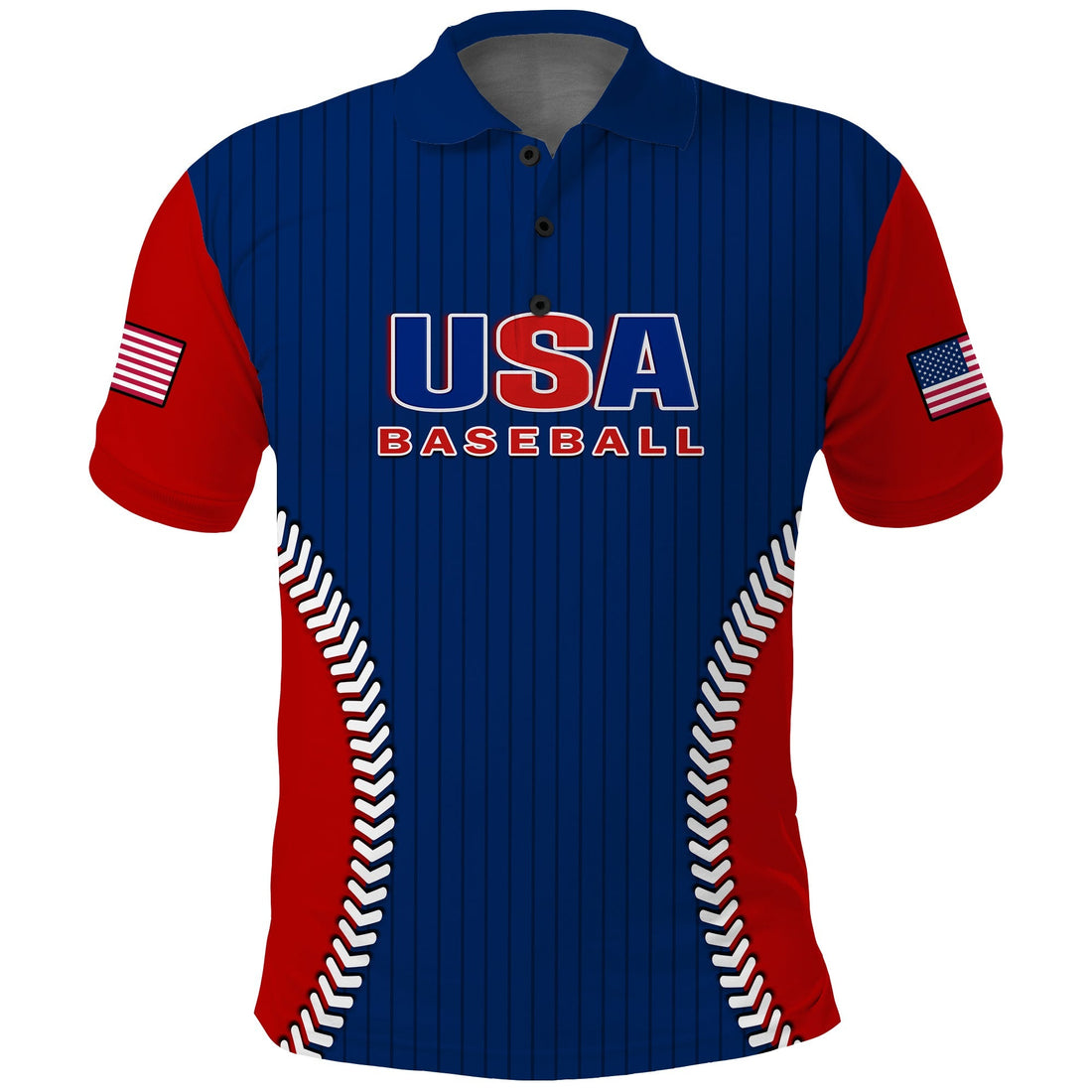 (Custom Text And Number) United States Polo Shirt USA Baseball Sporty Style LT14