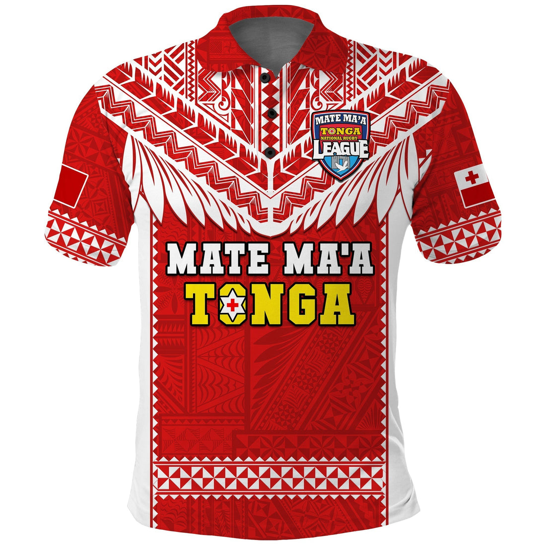 Tonga Rugby Polo Shirt Mate Maa Tonga Pacific Ngatu White LT14