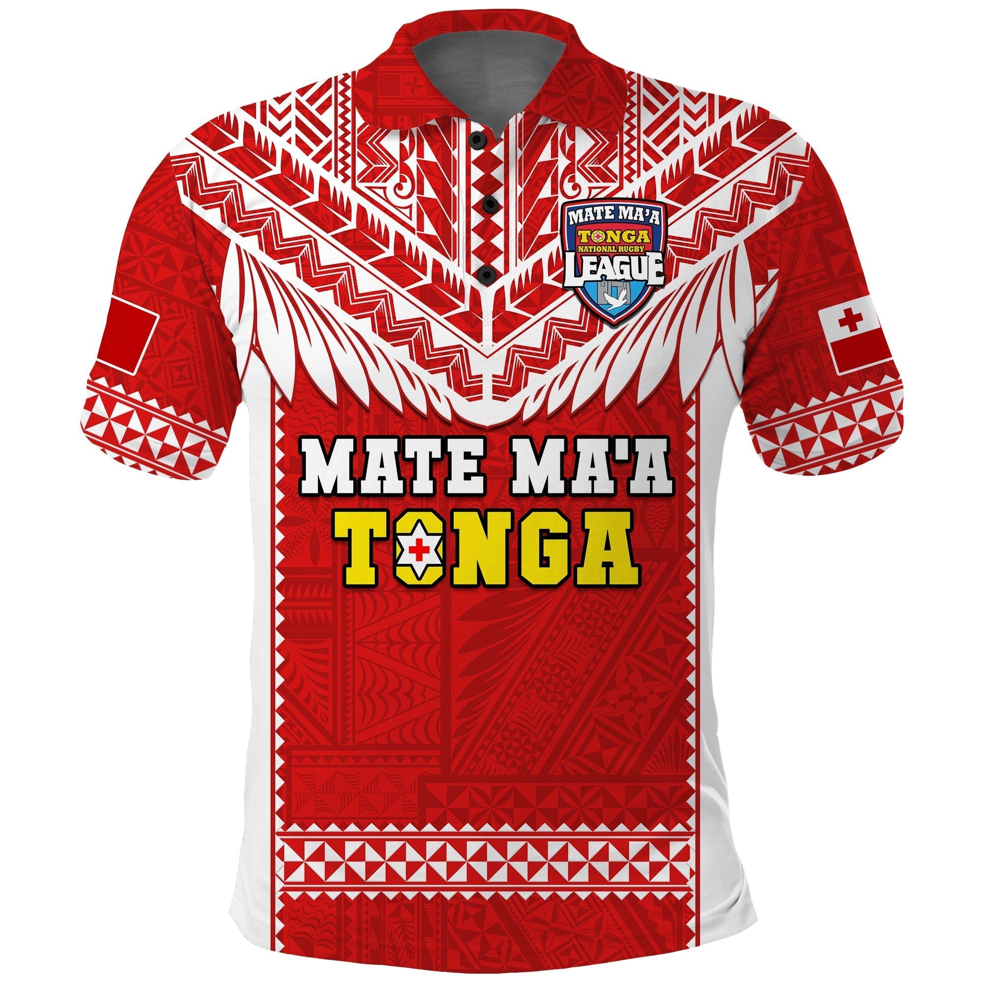 Custom Text And Number Tonga Rugby Polo Shirt Mate Maa Tonga Pacific Ngatu White LT14