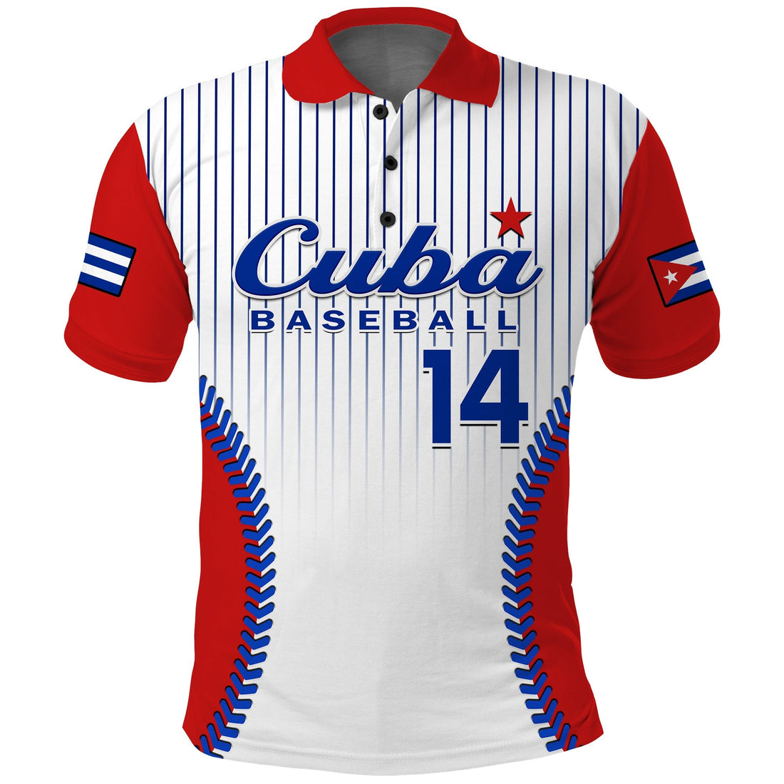 (Custom Text And Number) Cuba Polo Shirt Baseball Sporty Style LT14