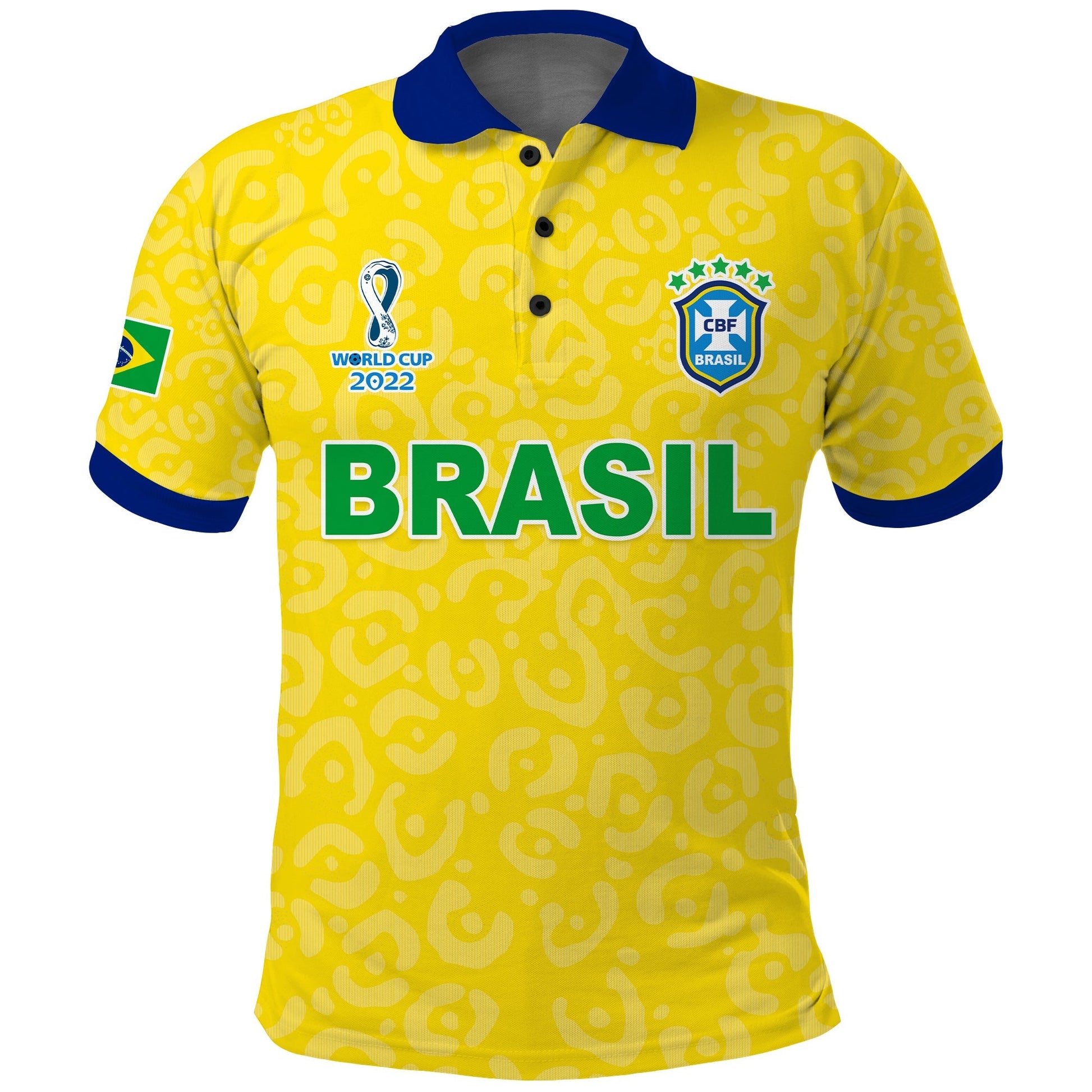 (Custom Text and Number) Brazil Football Polo Shirt World Cup Champions Soccer 2022 Selecao Brasil Campeao LT13