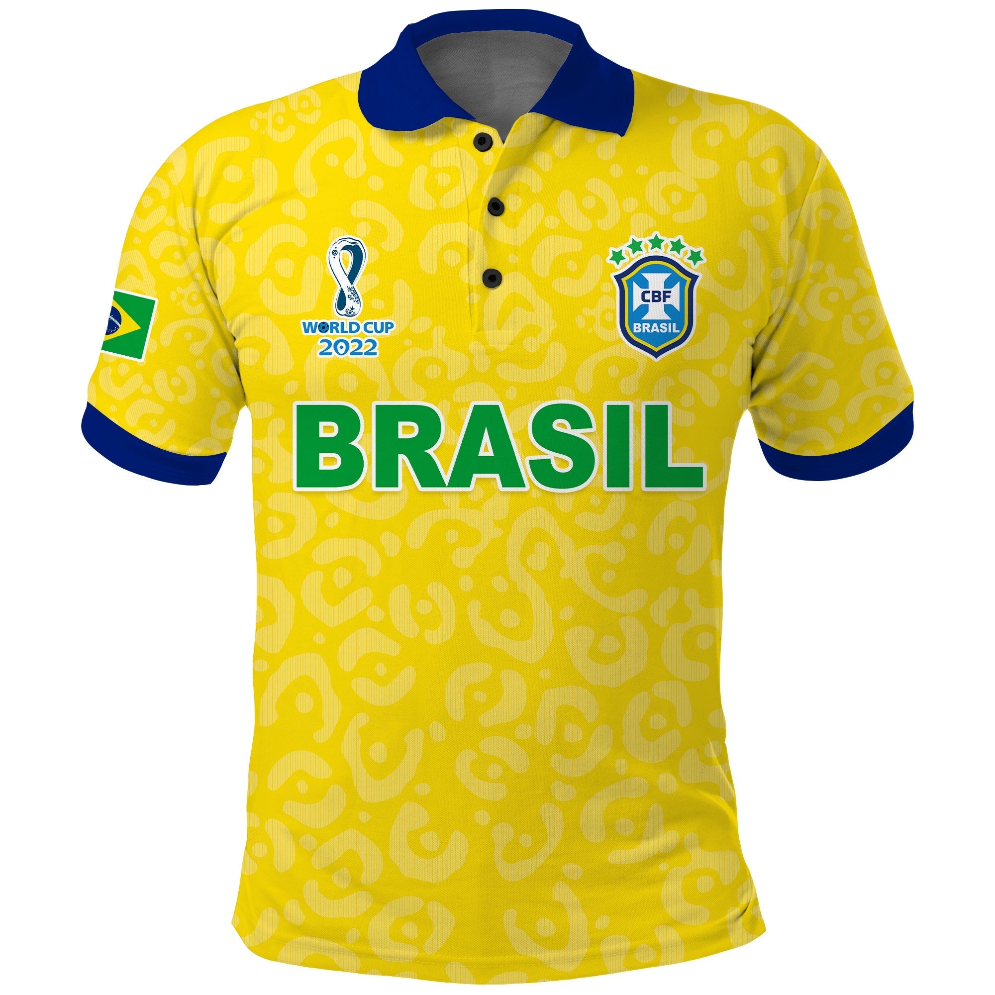 (Custom Text and Number) Brazil Football Polo Shirt World Cup Champions Soccer 2022 Selecao Brasil Campeao LT13