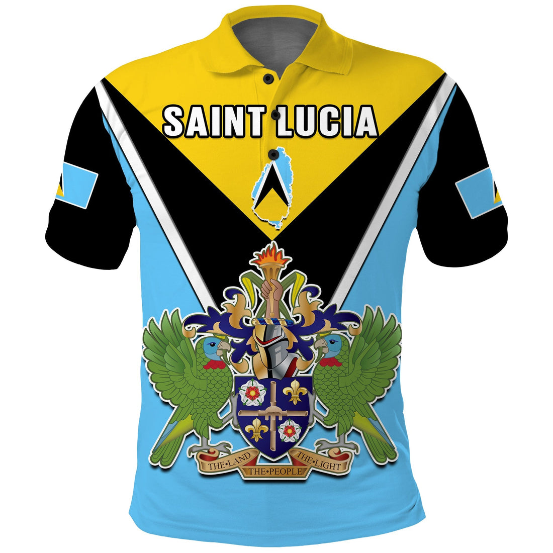 Custom Saint Lucia Polo Shirt Happy 44 Years Of Independence LT14