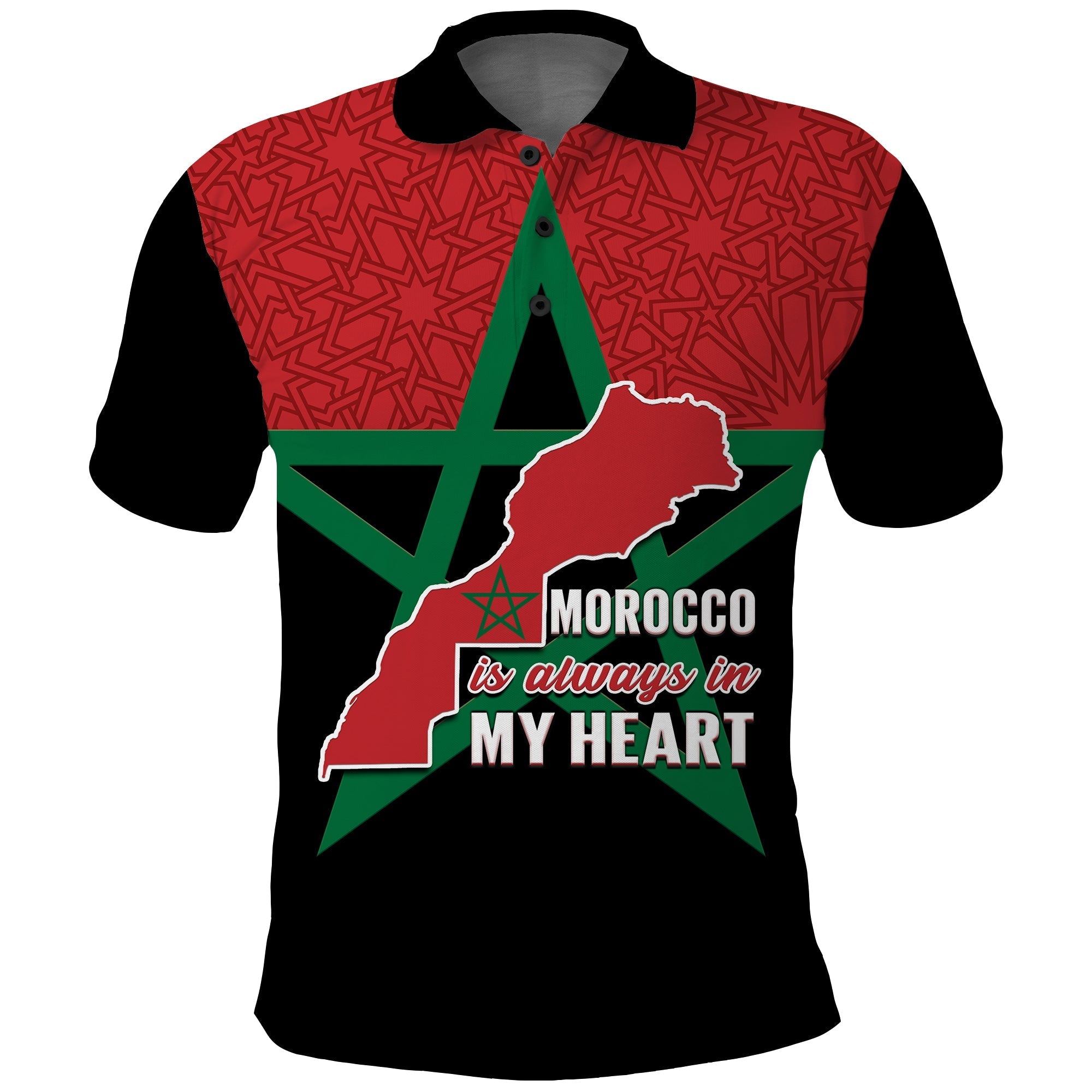 Custom Western Sahara Morocco Polo Shirt Map Black Moroccan Is Always In My Heart LT14