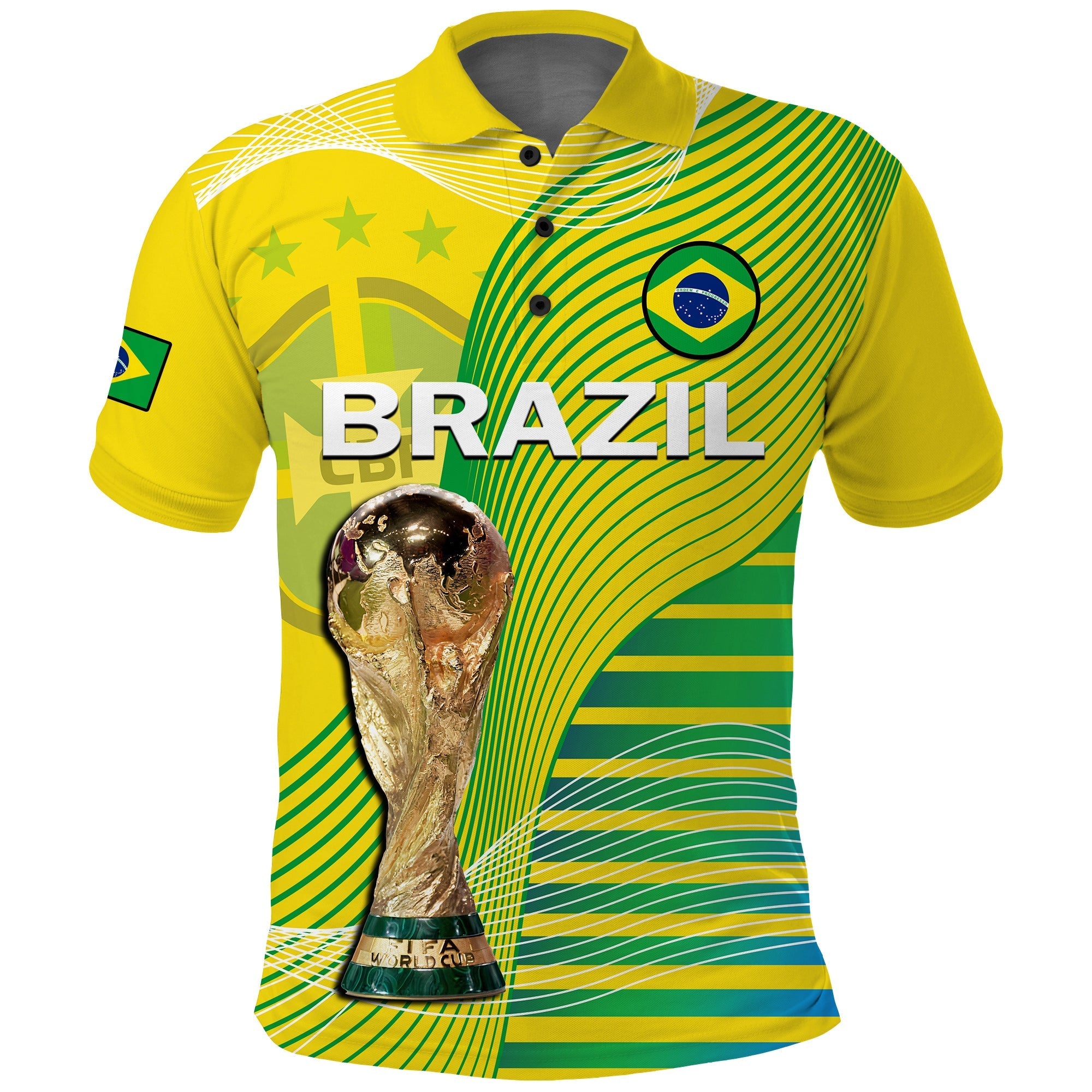 (Custom Text And Number) Brazil Football Polo Shirt Canarinha Champions WC 2022 LT14