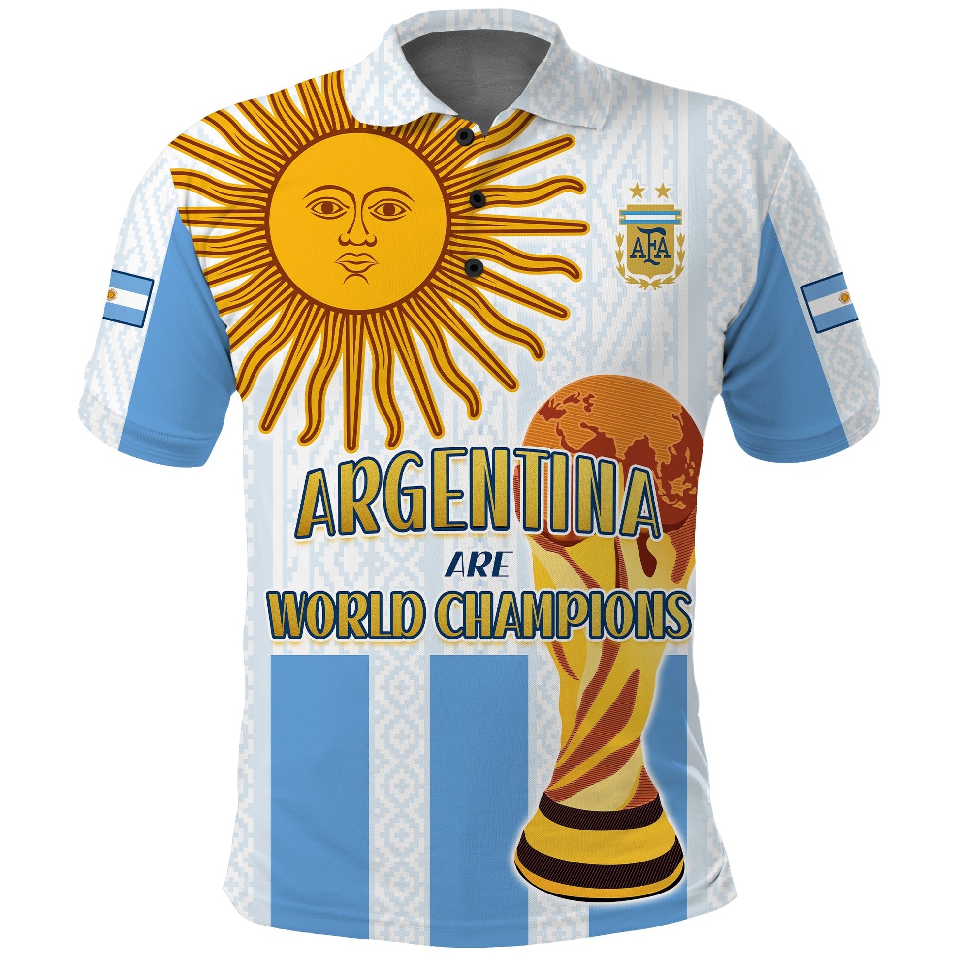 (Custom Text and Number) Argentina Football Polo Shirt World Champions 2022 Dream Come True LT13