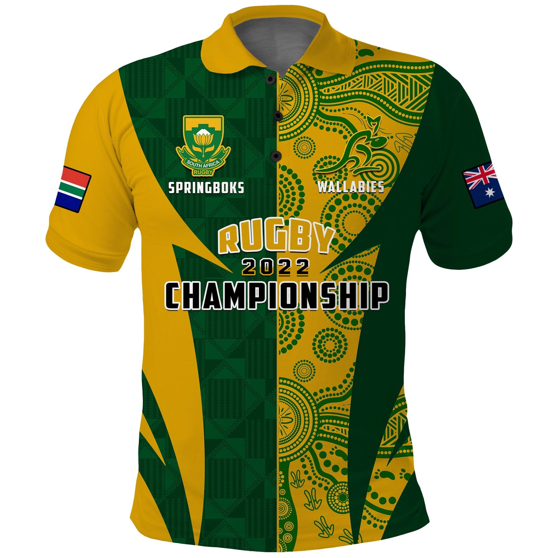 Custom Australia Rugby and South Africa Rugby Polo Shirt Wallabies Mix Springboks Sporty LT14