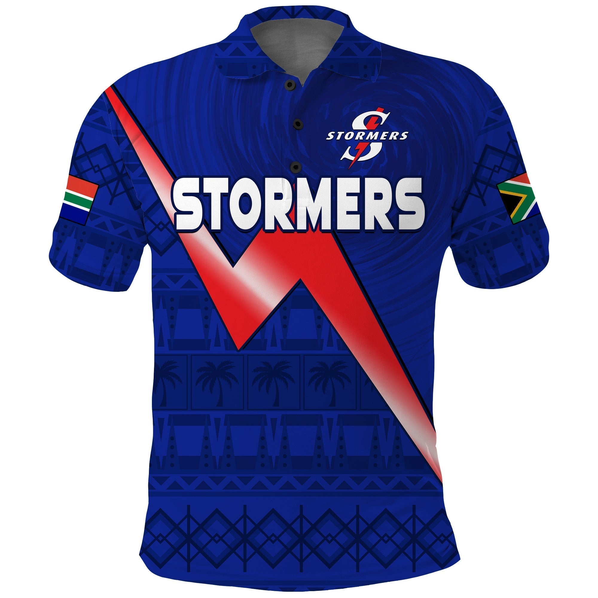 Stormers South Africa Rugby Polo Shirt We Are The Champions URC African Pattern LT14