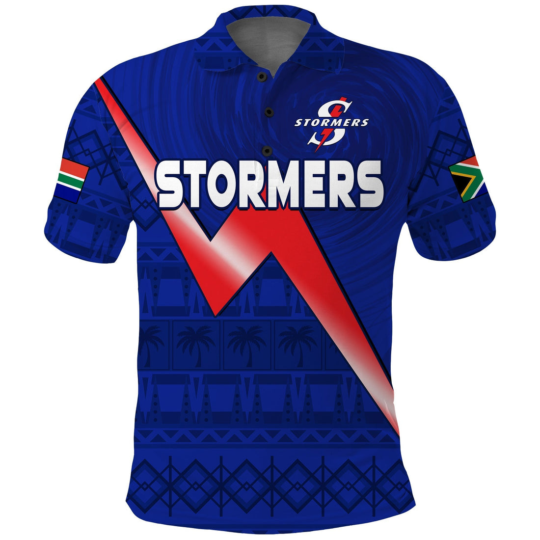 Stormers South Africa Rugby Polo Shirt We Are The Champions URC African Pattern LT14