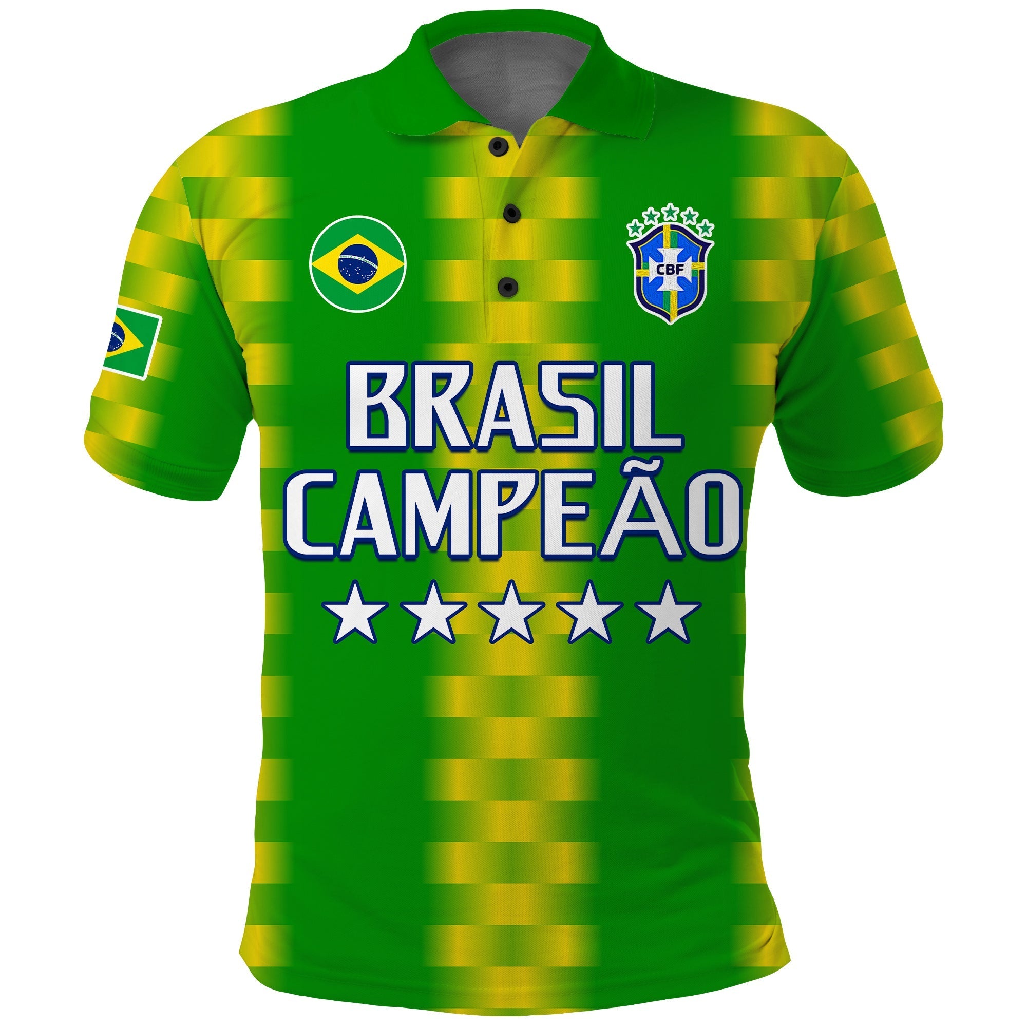 (Custom Text and Number) Brazil Football Champions Polo Shirt Proud Selecao LT13