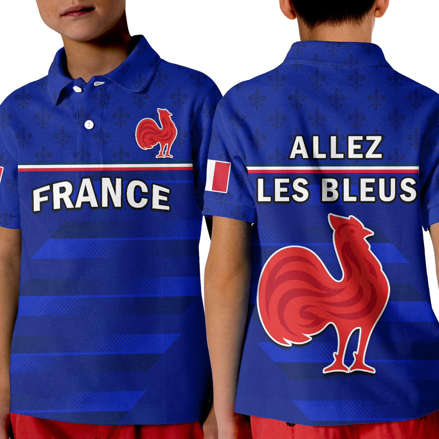 (Custom Text And Number) France Rugby Polo Shirt Outgoing Tour Allez Les Bleus LT14