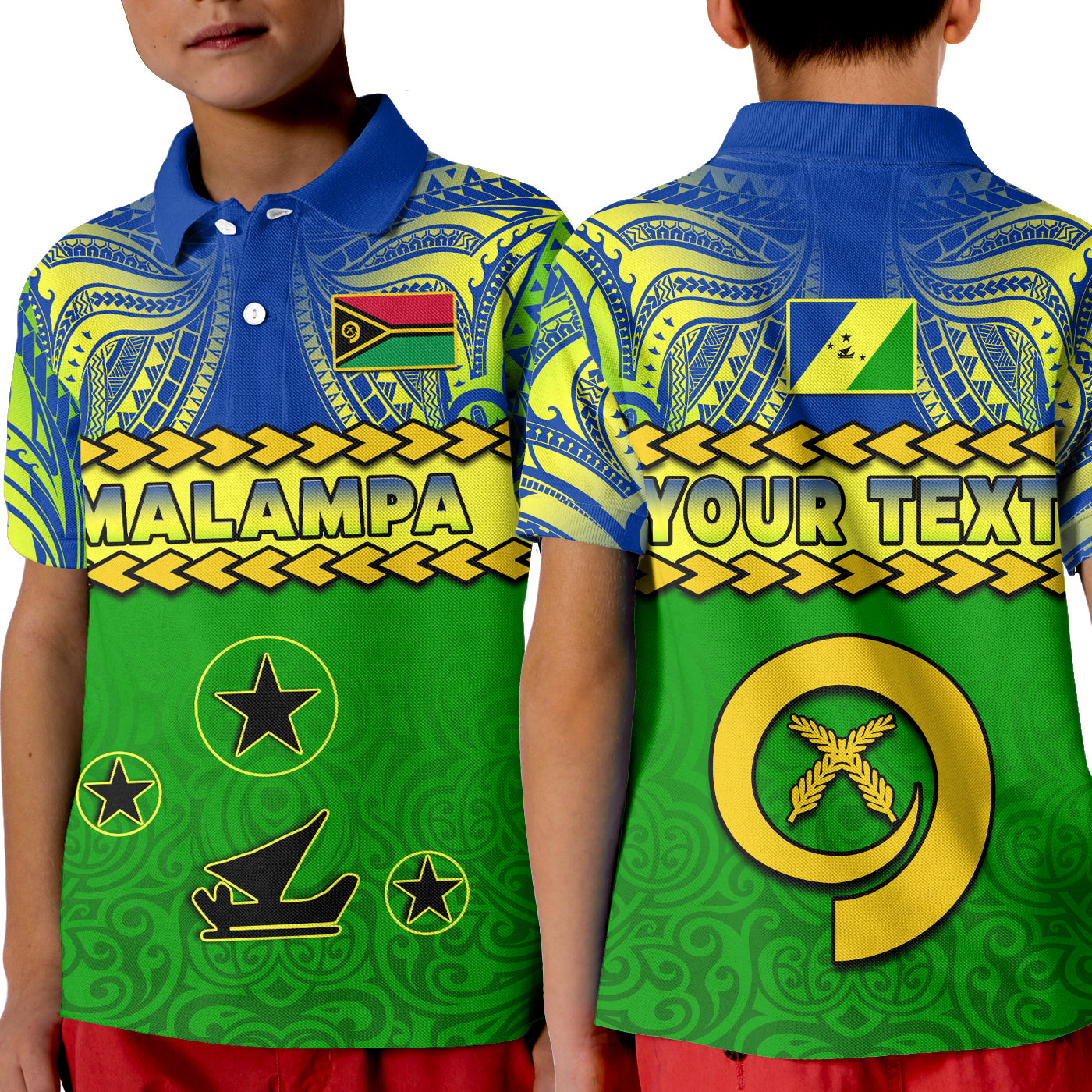 Custom Malampa Province Polo Shirt Vanuatu Pig Tusk Polynesian Flag Style LT14
