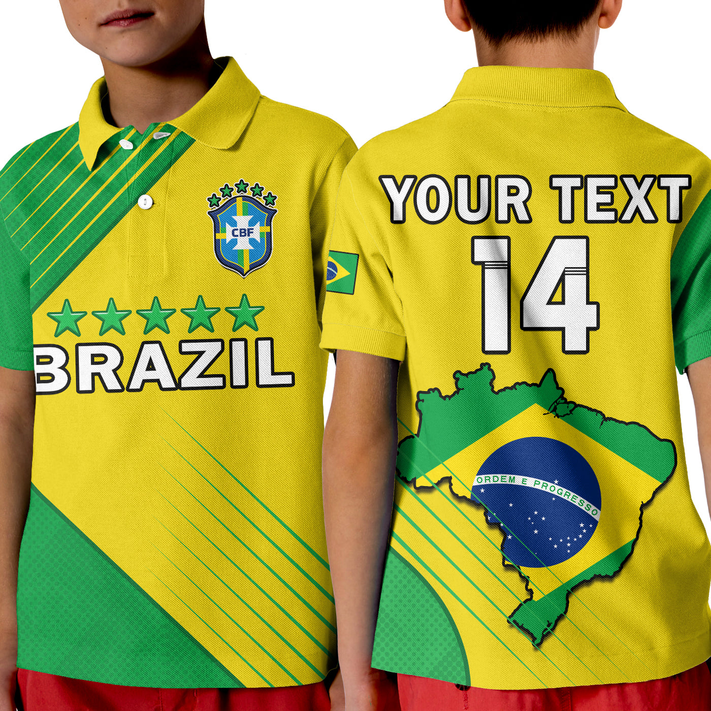 (Custom Text And Number) Brazil Football Polo Shirt Brasil Map Come On Canarinho Sporty Style LT14