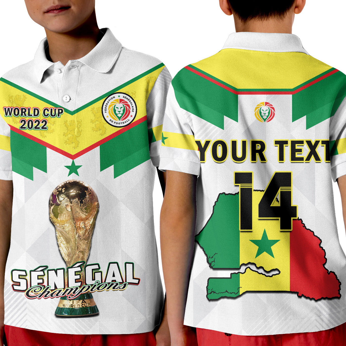 (Custom Text And Number) Senegal Football Polo Shirt Champions WC 2022 LT14