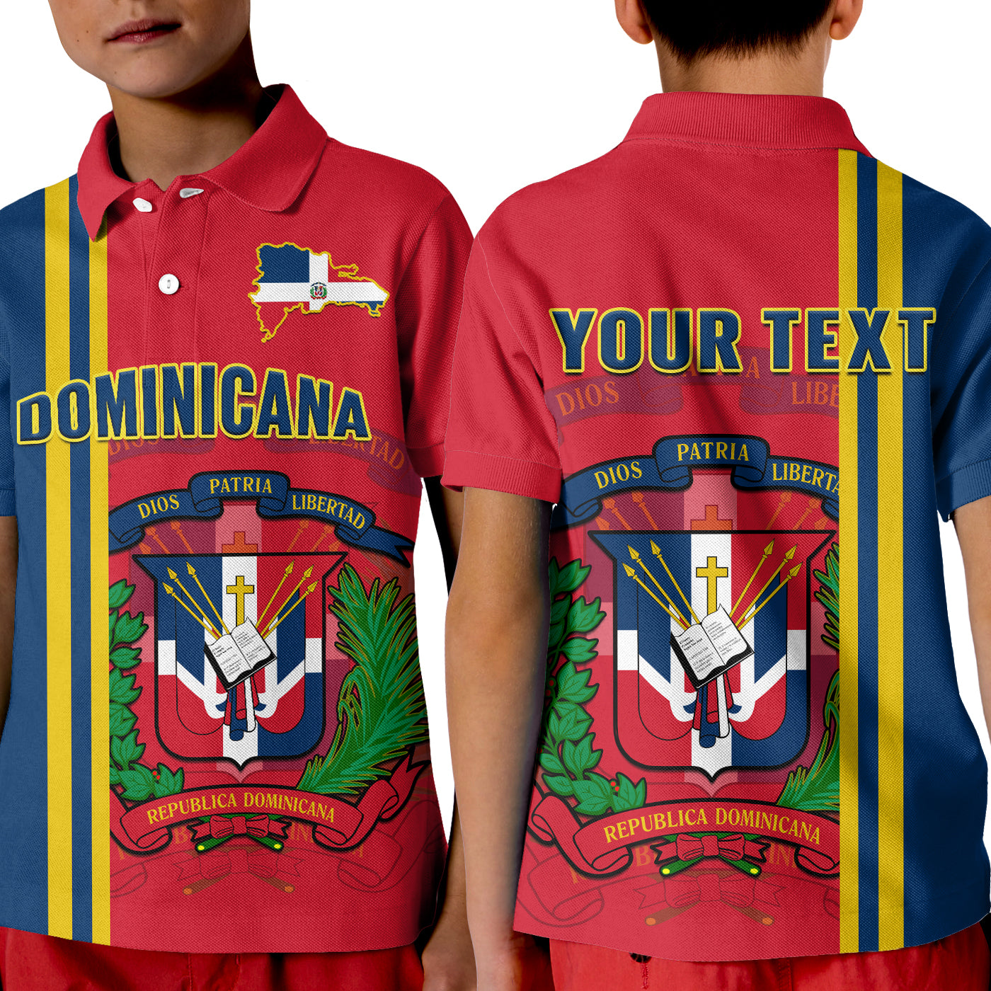 Custom Dominican Republic Polo Shirt Happy 179 Years Of Independence LT14