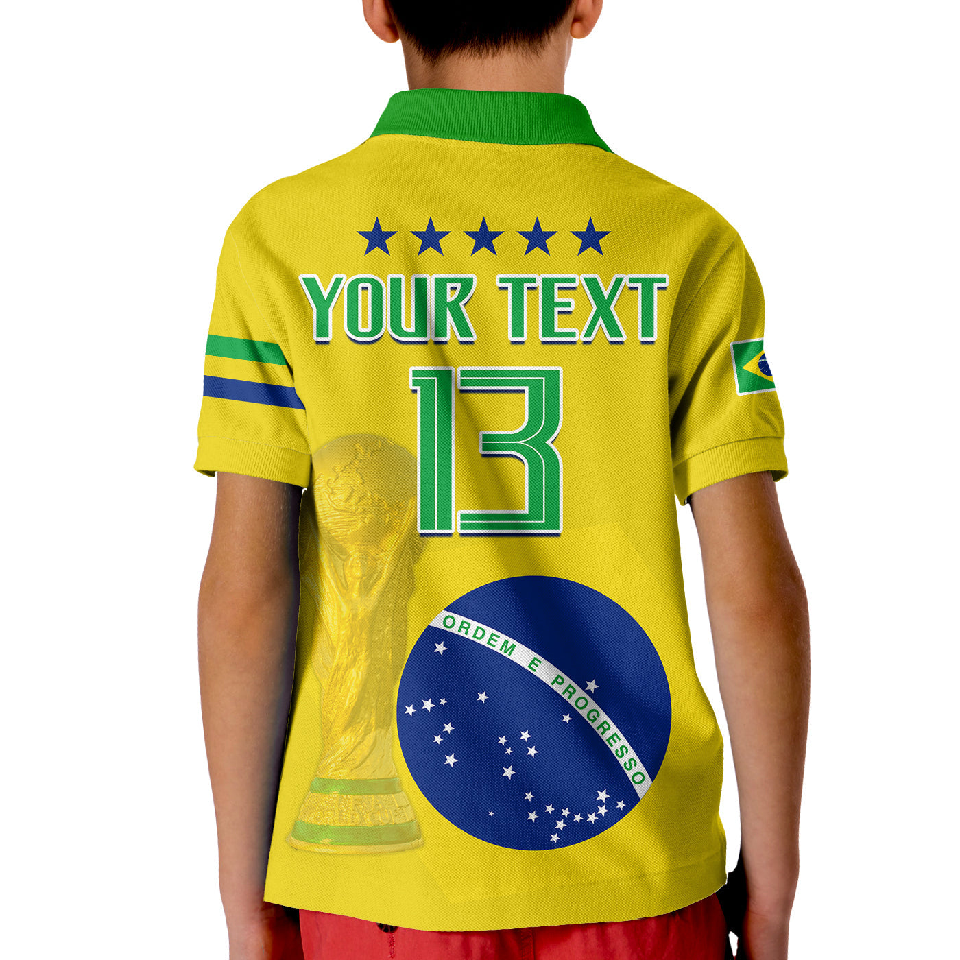 (Custom Text and Number) Brazil Football Polo Shirt Go Champions Selecao Campeao LT13