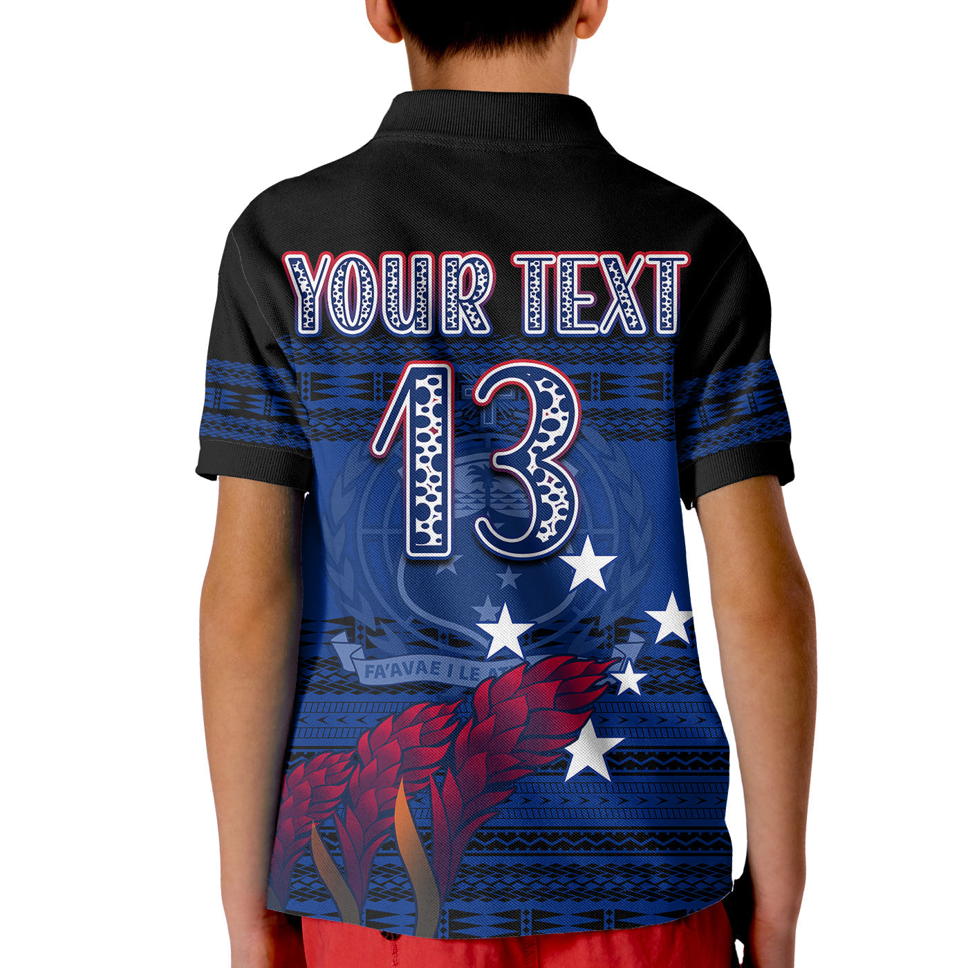 (Custom Personalise Text and Number) Toa Samoa Rugby Polo Shirt Uso Aso Uma Go Champions Blue LT13