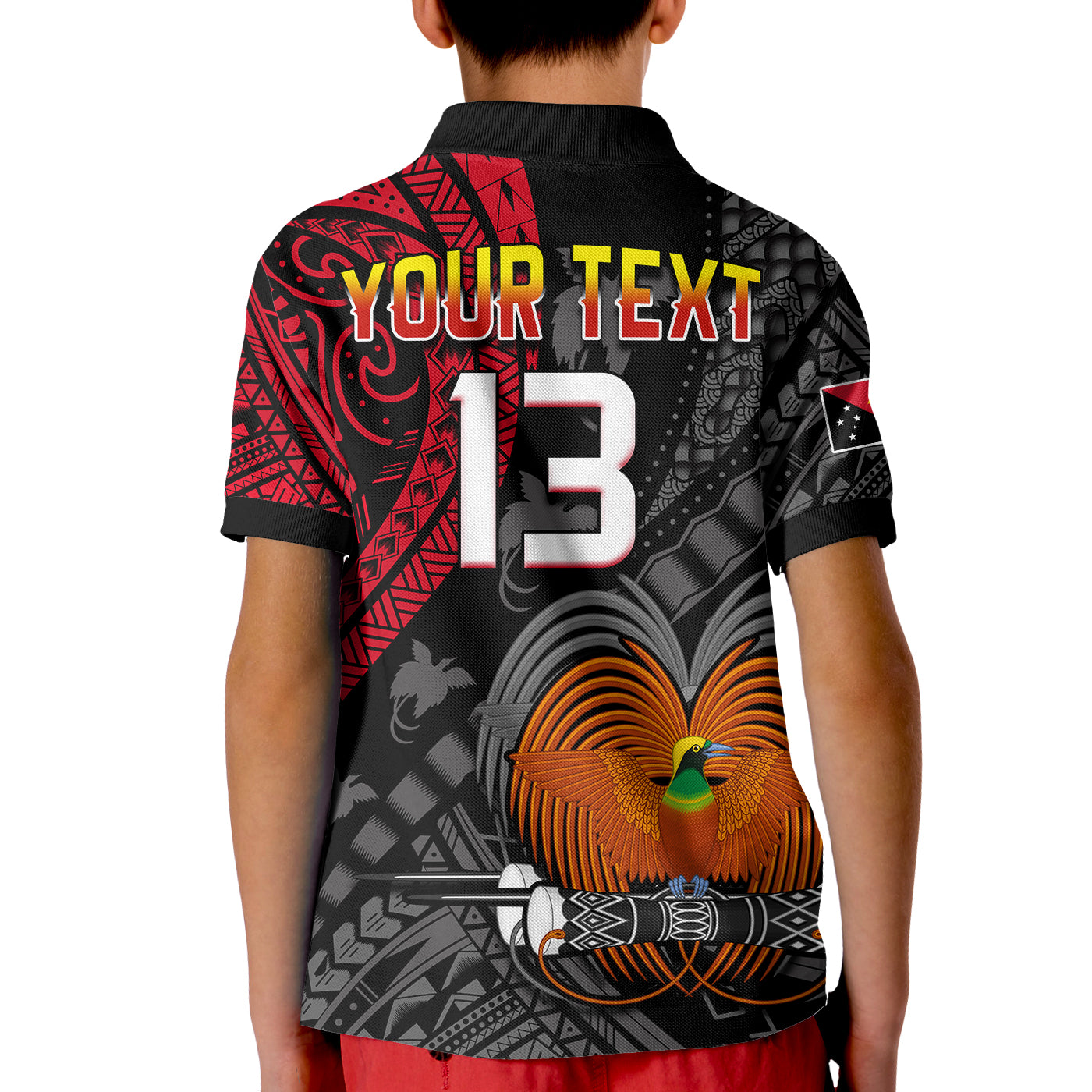 Custom Text and Number Papua New Guinea Polo Shirt Raggiana Birds Of Paradise Happy 47th Independence Day LT13