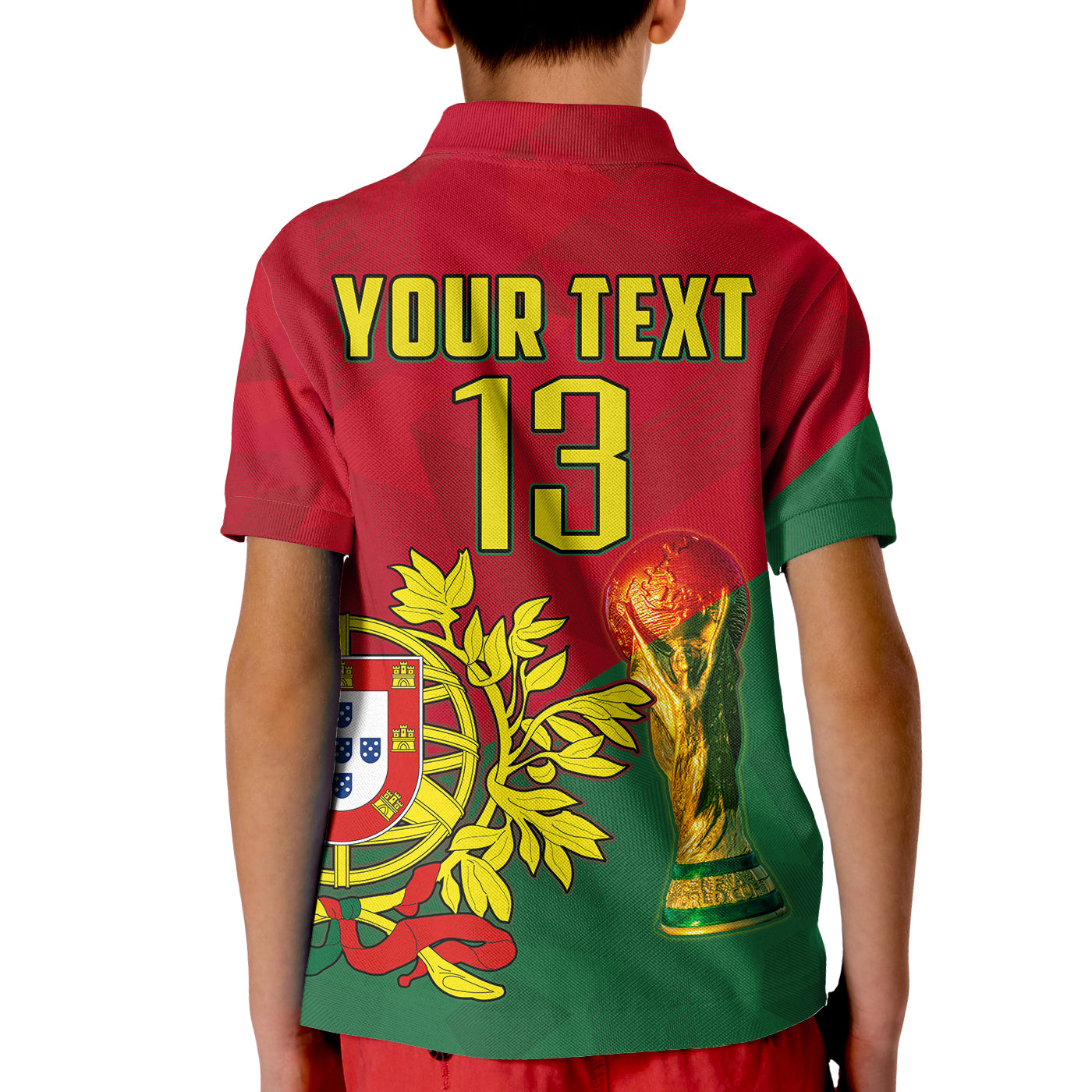 (Custom Text and Number) Portugal Football Polo Shirt Campeao Football 2022 Proud LT13