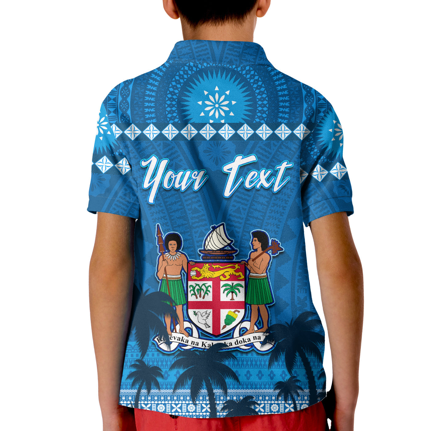 Custom Bula Fiji Day Polo Shirt Fijian Tapa with Palm Tree 52nd Anniversary LT13