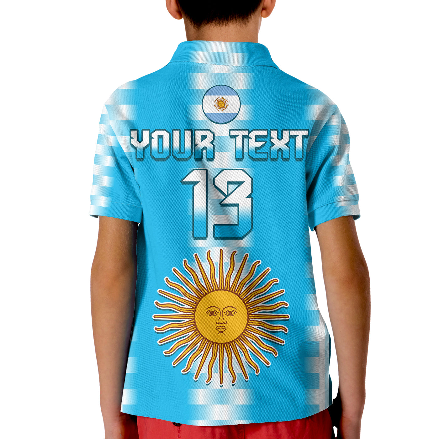 (Custom Text and Number) Argentina Football Champions Polo Shirt La Albiceleste GOAT LT13
