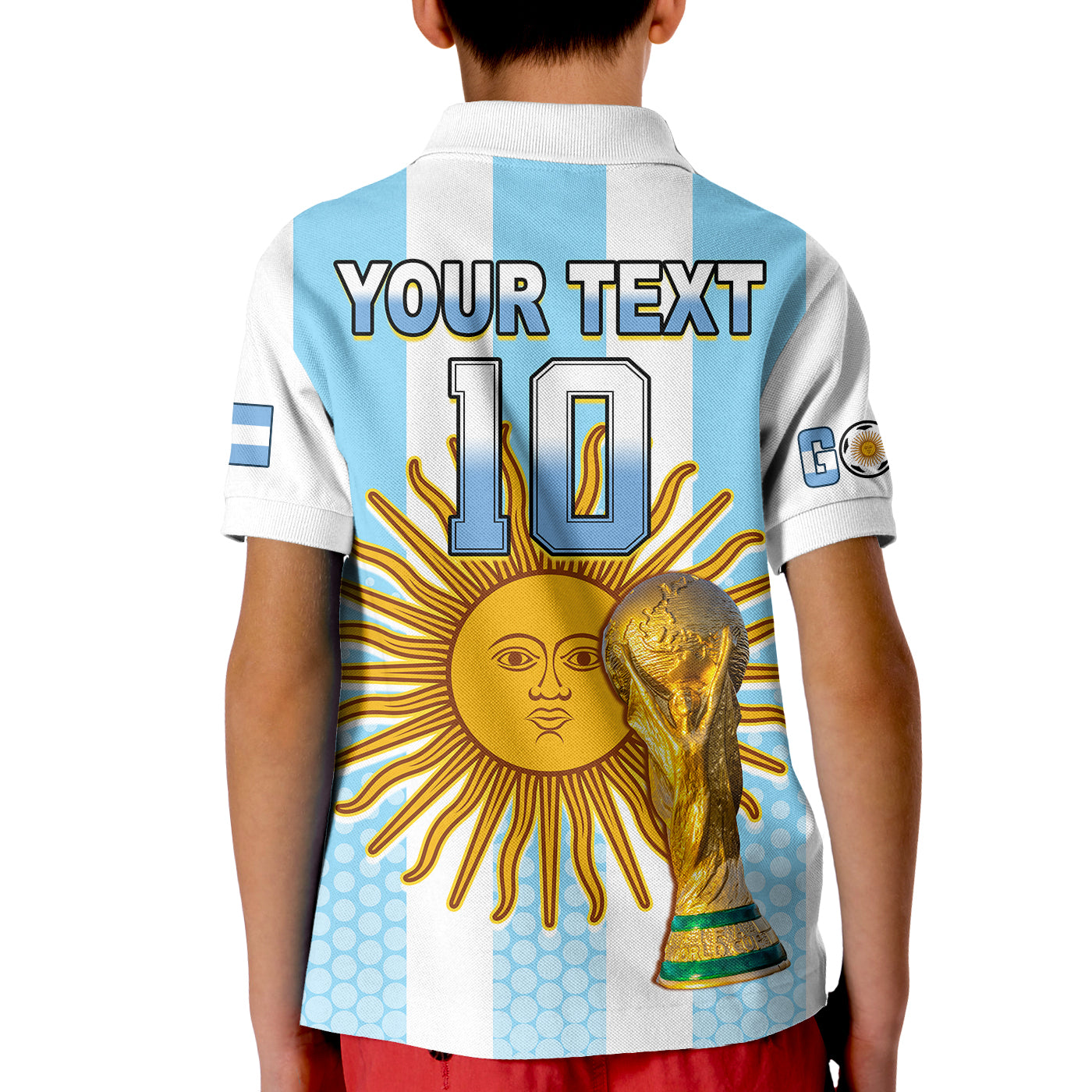 (Custom Text and Number) Argentina Football Polo Shirt Vamos La Albiceleste Soccer World Cup GOAT 2022 LT13