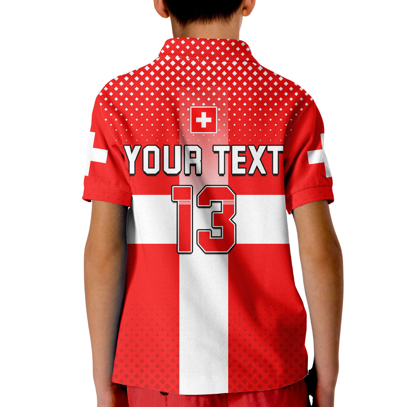 (Custom Text and Number) Switzerland Football Polo Shirt Schweizer Pati Champion 2022 World Cup LT13