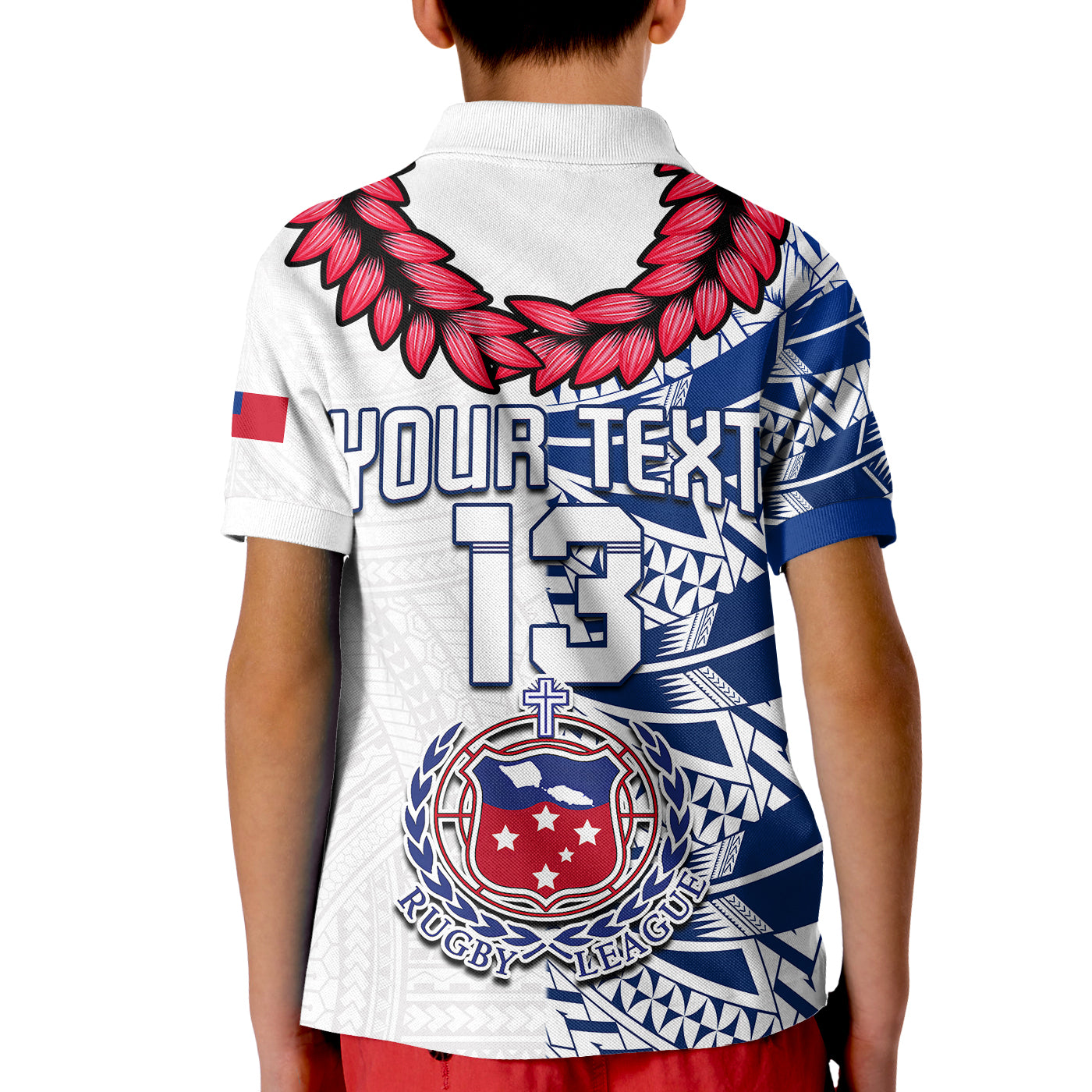 (Custom Personalise Text and Number) Toa Samoa Rugby Polo Shirt Siamupini Ula Fala White LT13